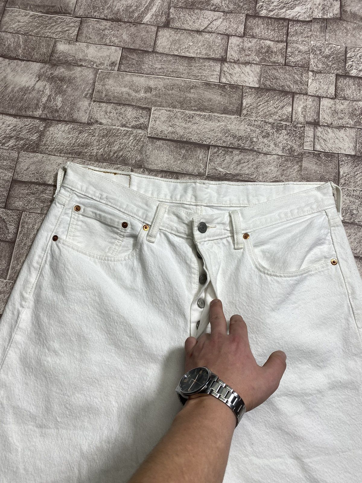 Levi's Vintage Clothing White Jeans Shorts Levi’s Vintage 501 sz 33 L Size US 32 / EU 48 - 3 Thumbnail