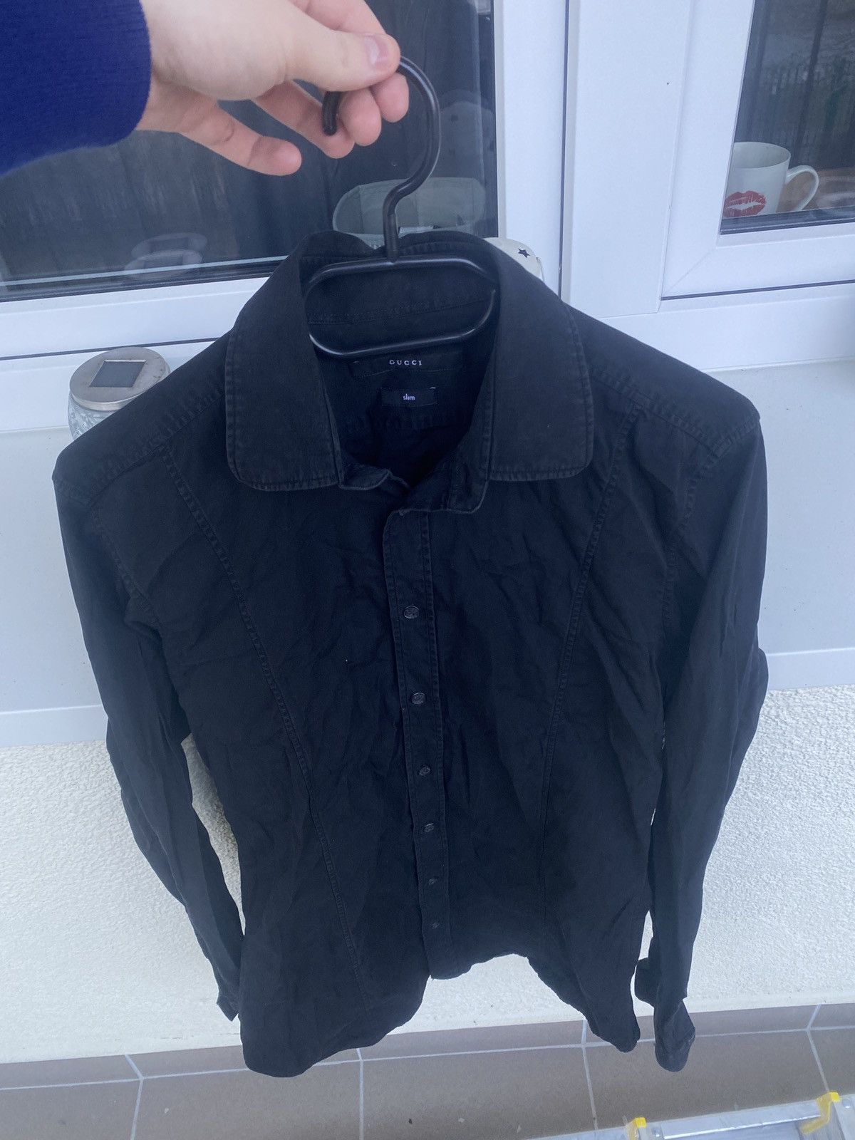 Gucci Vintage Luxury gucci Washed Black shirt button up Size US S / EU 44-46 / 1 - 1 Thumbnail
