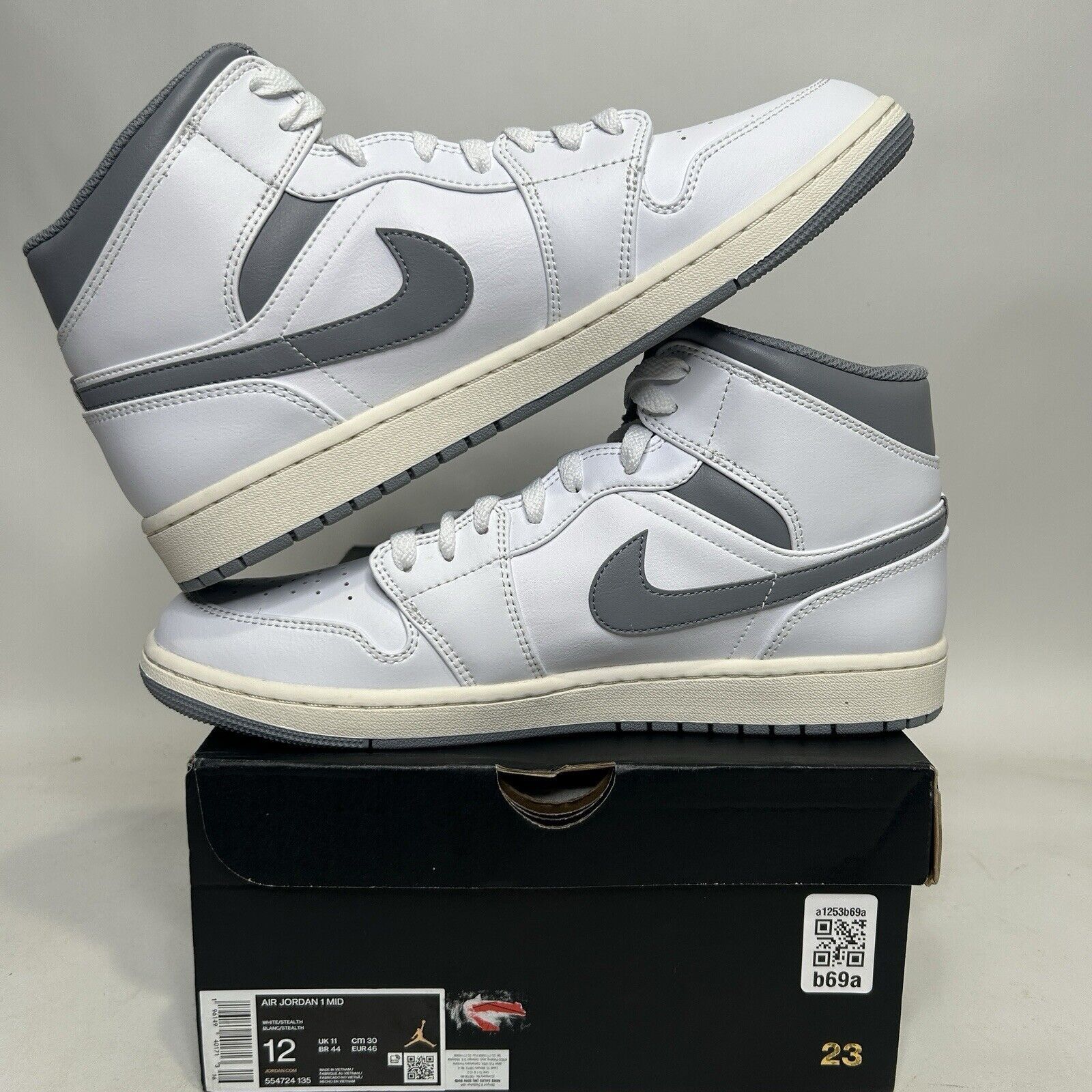 Nike Nike Air Jordan 1 Mid Retro “Neutral Grey” 2024 Size US 12 / EU 45 - 3 Thumbnail