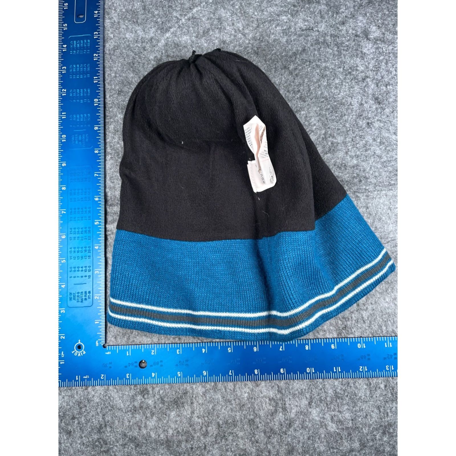 Spyder Spyder Beanie Toque Adult One Size Blue Stripe Knit Acrylic Poly Mountains Pom Size ONE SIZE - 7 Thumbnail