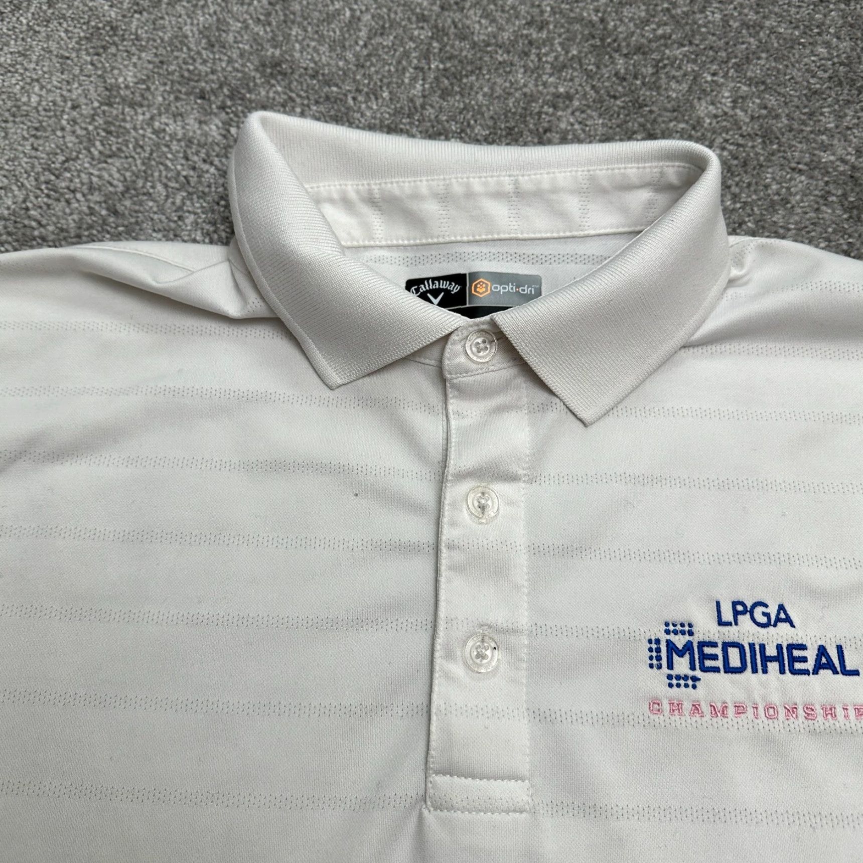 Callaway Callaway Opti Dry Polo Shirt Large White Short Sleeve Polyester Active Golf Mens Size US L / EU 52-54 / 3 - 3 Thumbnail