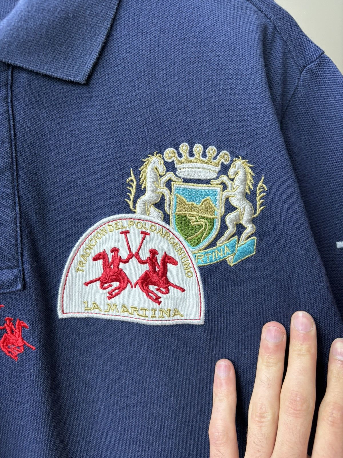 Polo Ralph Lauren La Martina Polo Shirt Equestrian Luxury Big Logo Back Y2K Size US L / EU 52-54 / 3 - 14 Thumbnail