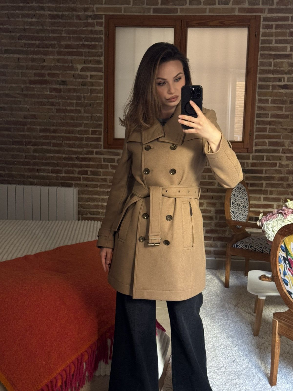 Burberry Burberry Wool Cashmere Belted Coat Beige Size S / US 4 / IT 40 - 6 Thumbnail