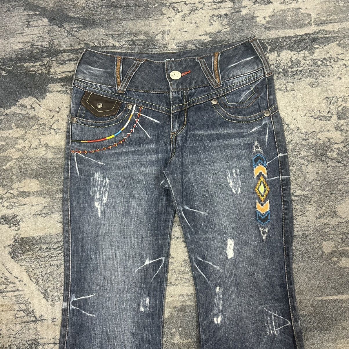 Blue Blue Japan Vintage Japan Blow By Blue Navajo Embroidary Flare Jeans Size US 29 - 2 Thumbnail