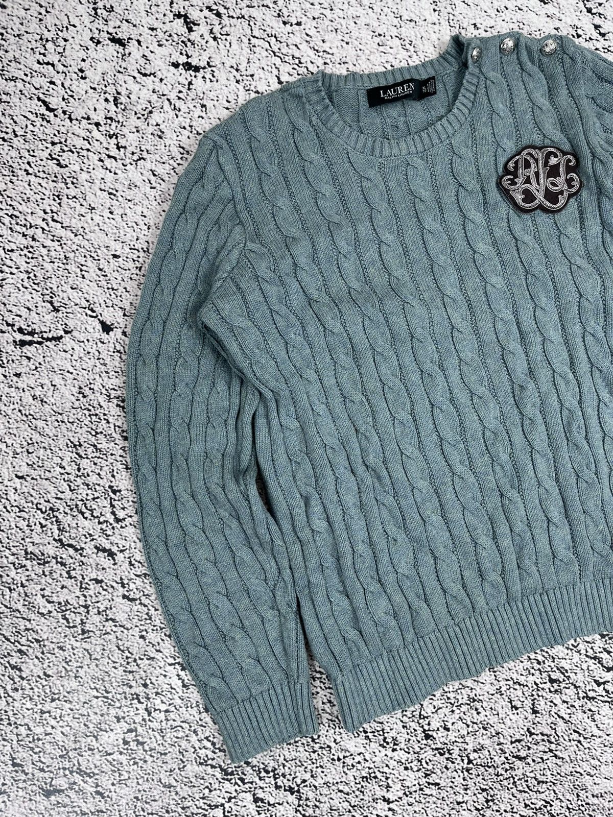 Ralph Lauren Black Label Vintage Y2K Ralph Lauren Black Tag Cable Knit Logo Sweater Size XL / US 12-14 / IT 48-50 - 3 Thumbnail