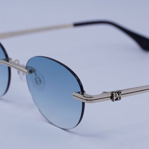 Palm Angels Palm Angels PERI10H CRYSTAL 7644 Sunglasses Gold Oval Frame Size ONE SIZE - 2 Thumbnail