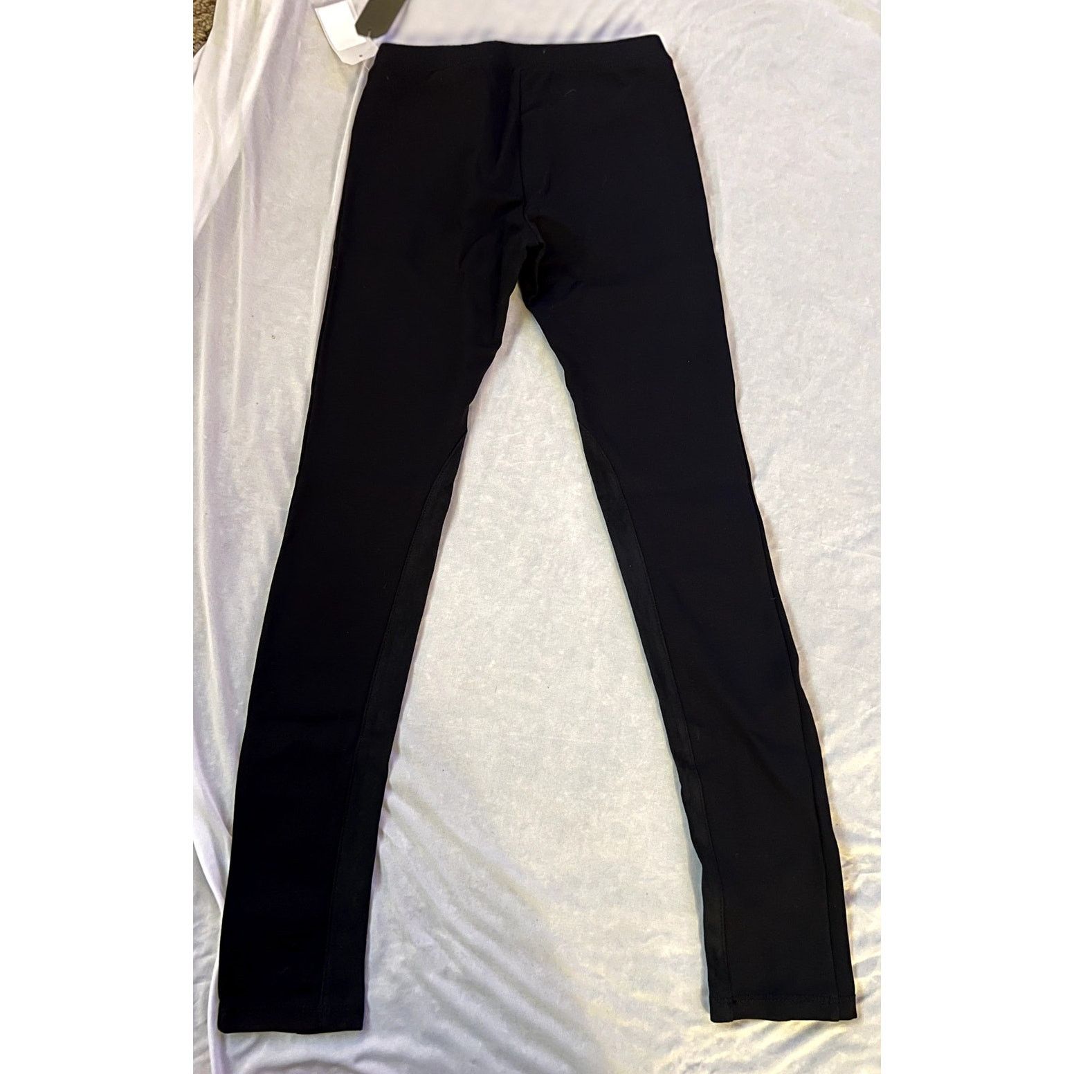 Guess GUESS Lana Faux Suede Leggings Size Small Black NWT Size 22" - 2 Thumbnail