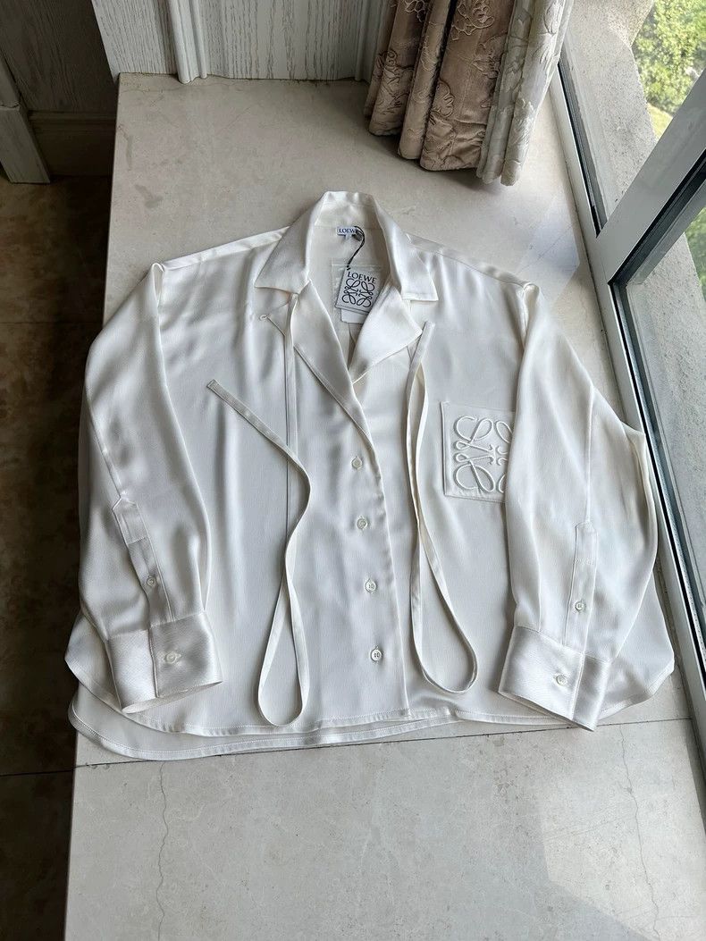 Loewe LOEWE White satin shirt Size XS / US 0-2 / IT 36-38 - 2 Thumbnail