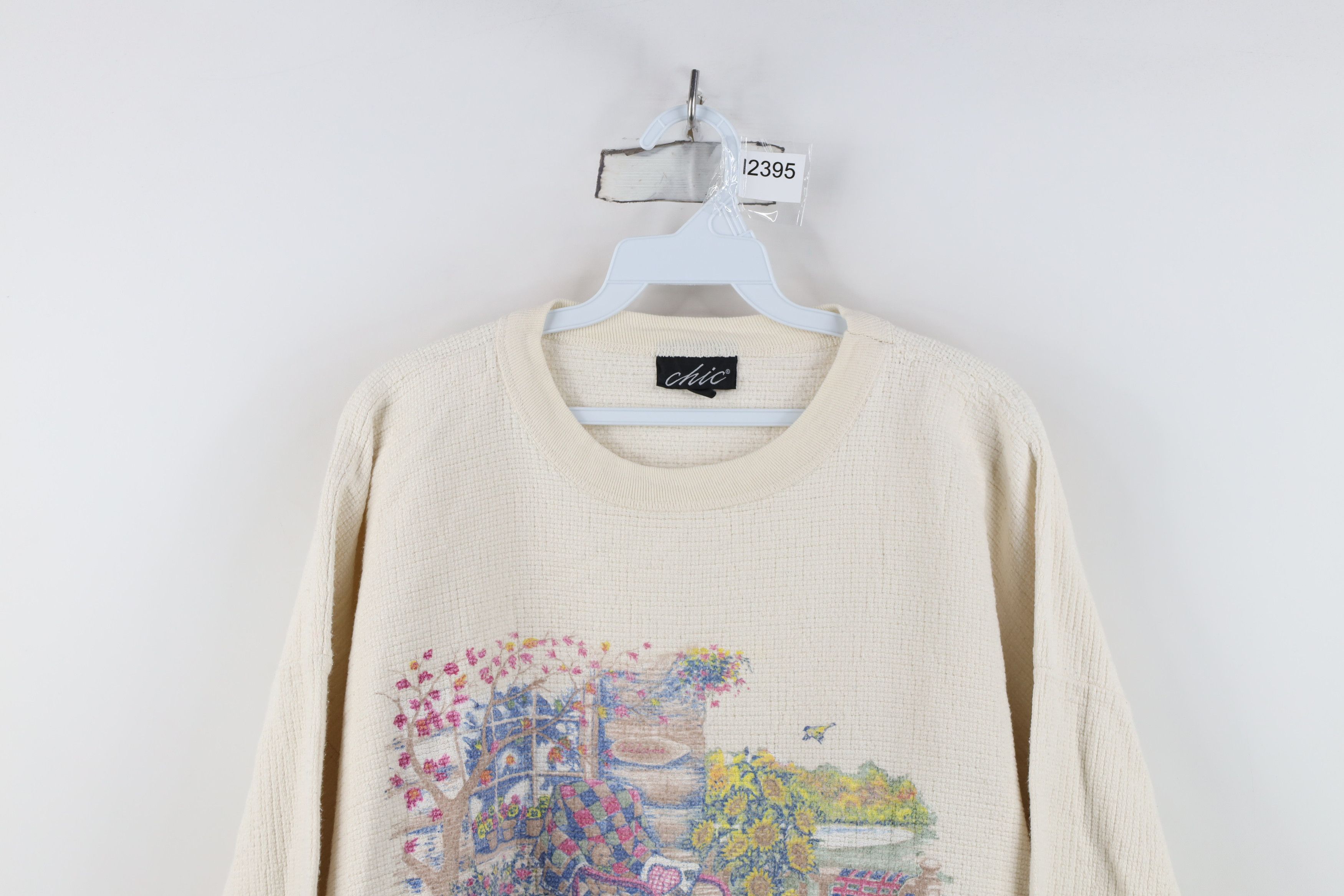 Vintage Vintage 90s Country Farmhouse Cotton Weave Knit Sweater USA Size XXL / US 16-18 / IT 52-54 - 2 Thumbnail