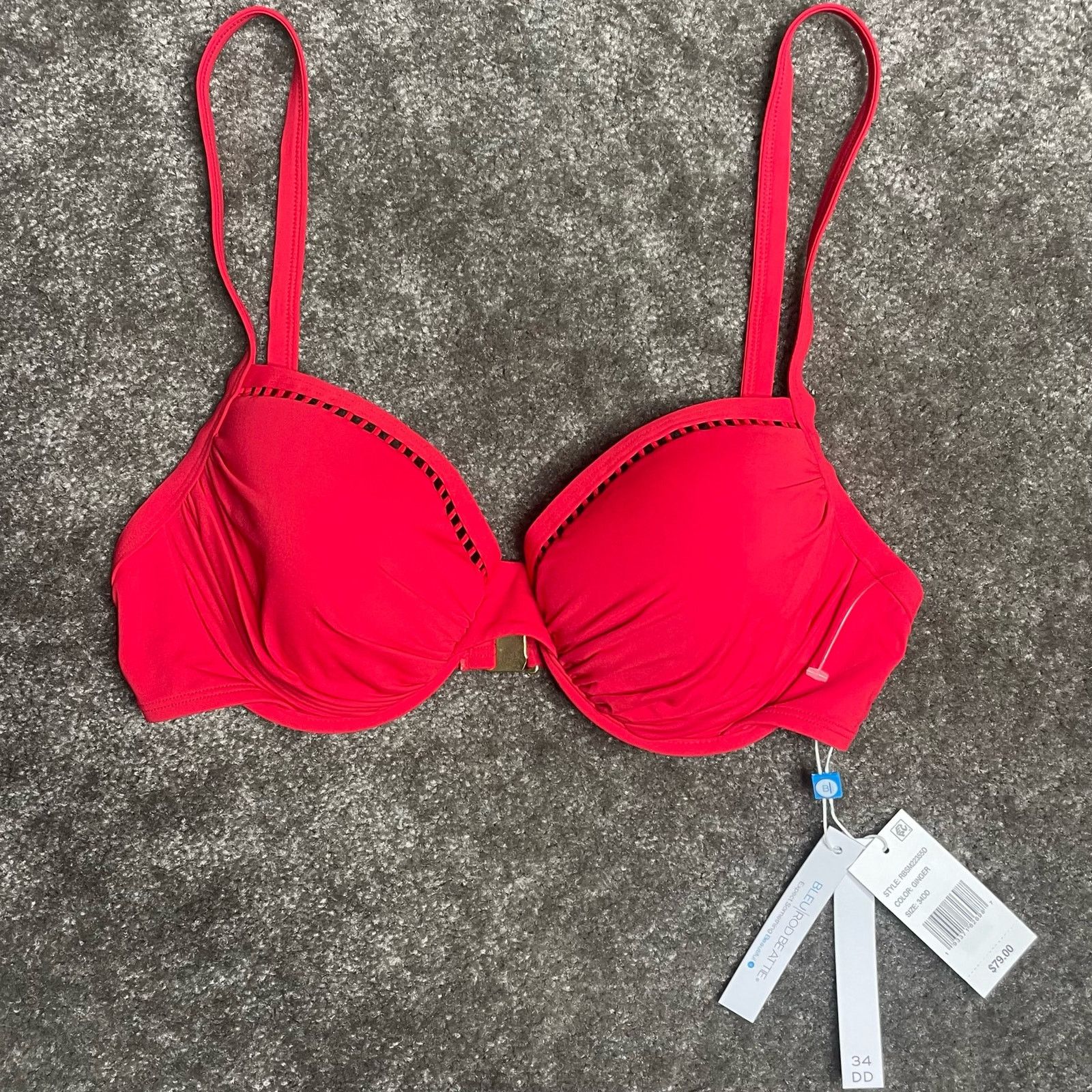 Other NWT $132 Bleu Rod Beattie Red Bikini Size ONE SIZE - 3 Thumbnail