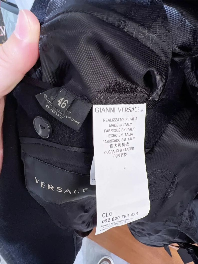 Versace Versace Men's jacket V-neck suit black wool jacket Size US S / EU 44-46 / 1 - 4 Thumbnail
