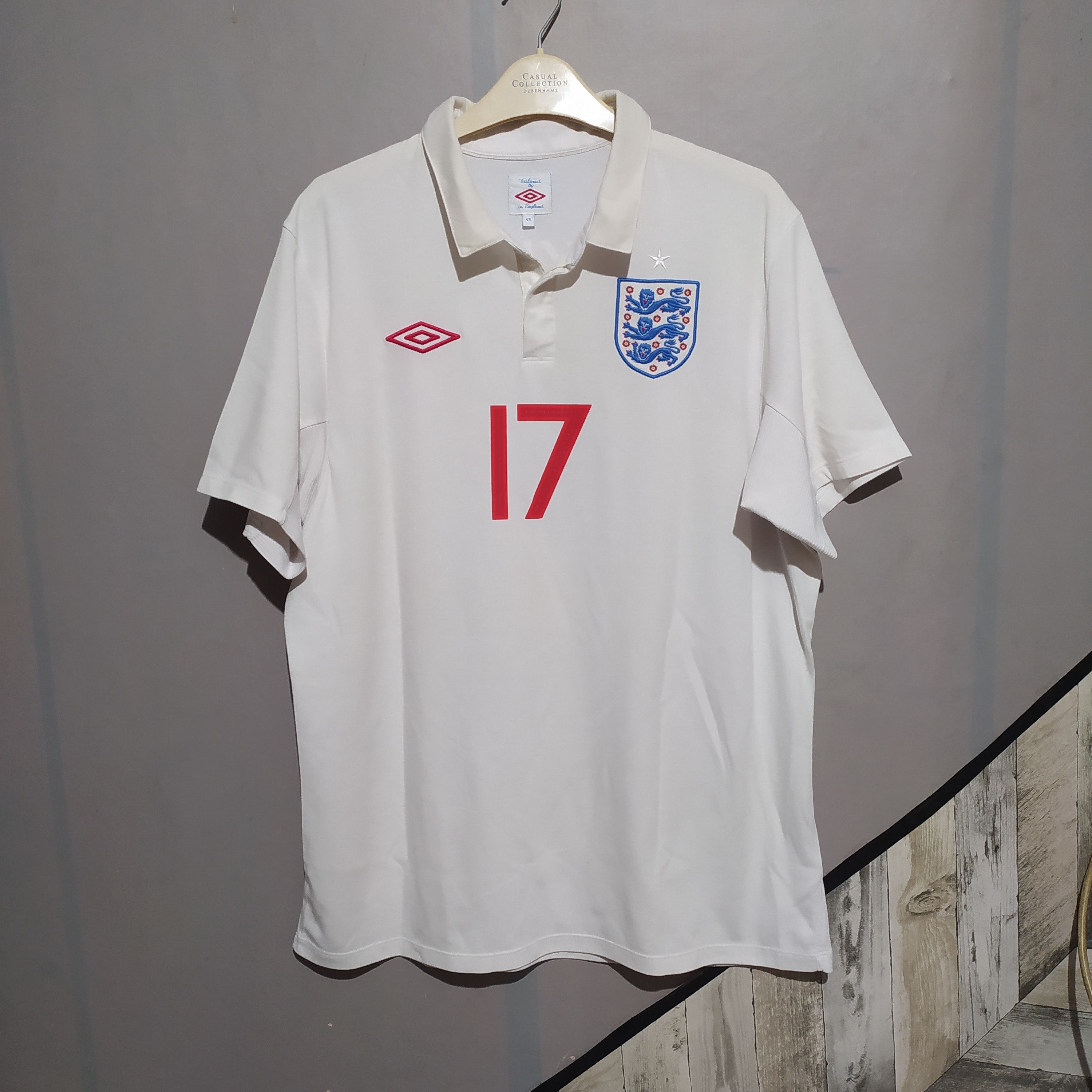 Umbro Umbro x England 2009/10 Beckham #17 Home Soccer Jersey Size US L / EU 52-54 / 3 - 2 Thumbnail