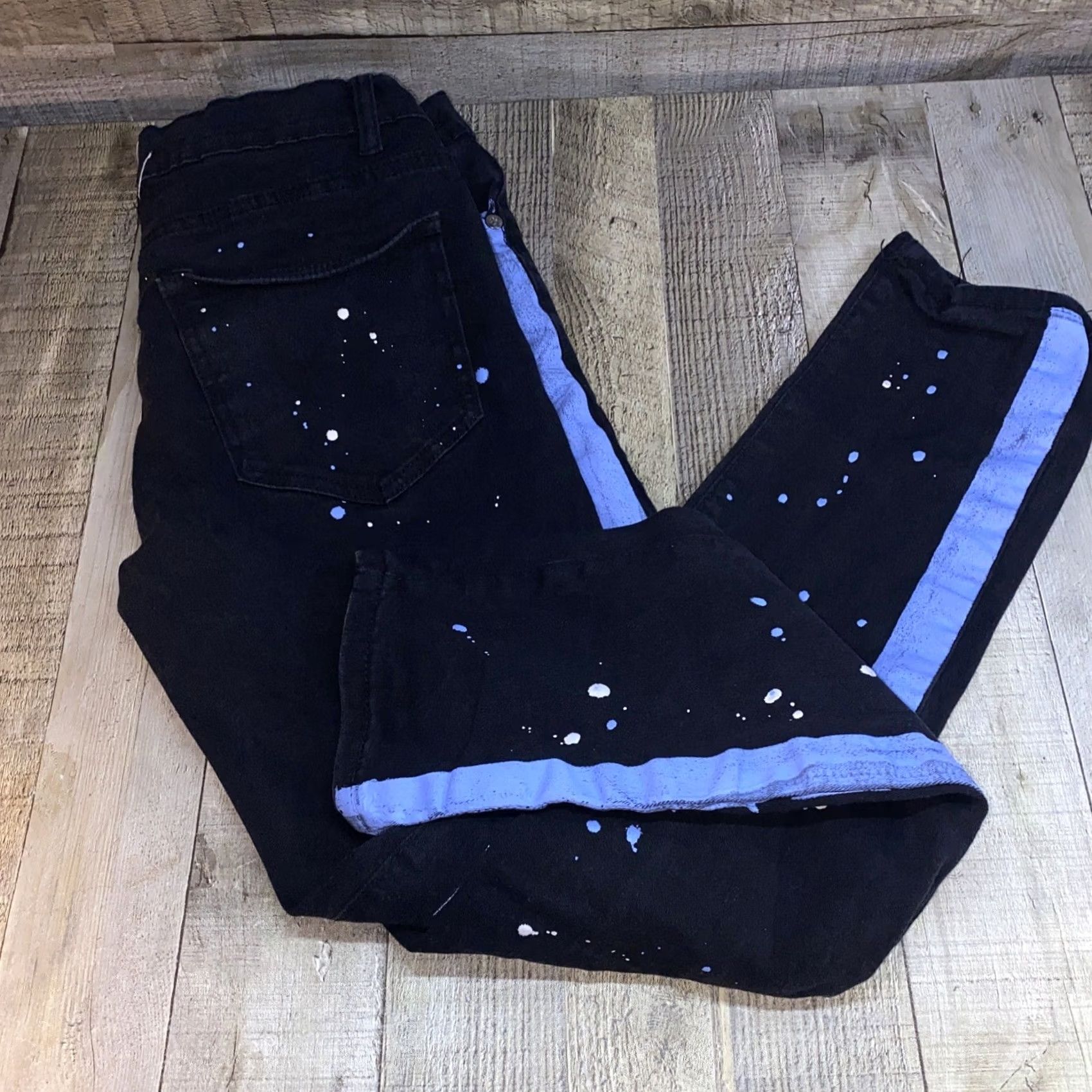 Denime Blue Cult Denim Jeans - 32x32 - Black Distressed - Denim Pants - Men - 40 in Waist - 32 in Inseam Size US 40 / EU 56 - 2 Thumbnail