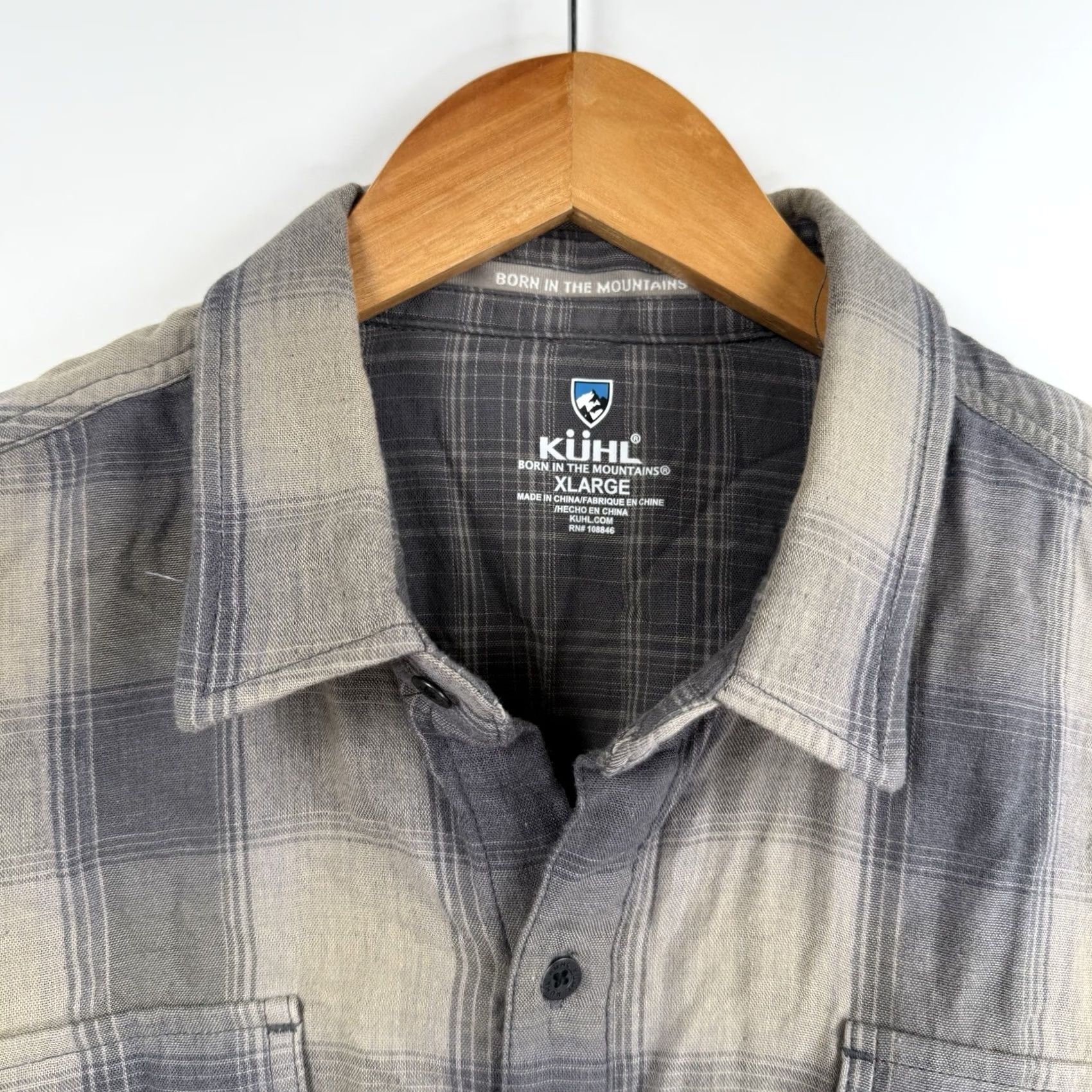 Vintage KÜHL Flannel Shirt Mens XL Brown Gray Plaid Long Sleeve Lightweight Hiking Button-Up Casual Outdoor Mens XL Brown Plaid Flannel Shirt Size US XL / EU 56 / 4 - 2 Thumbnail