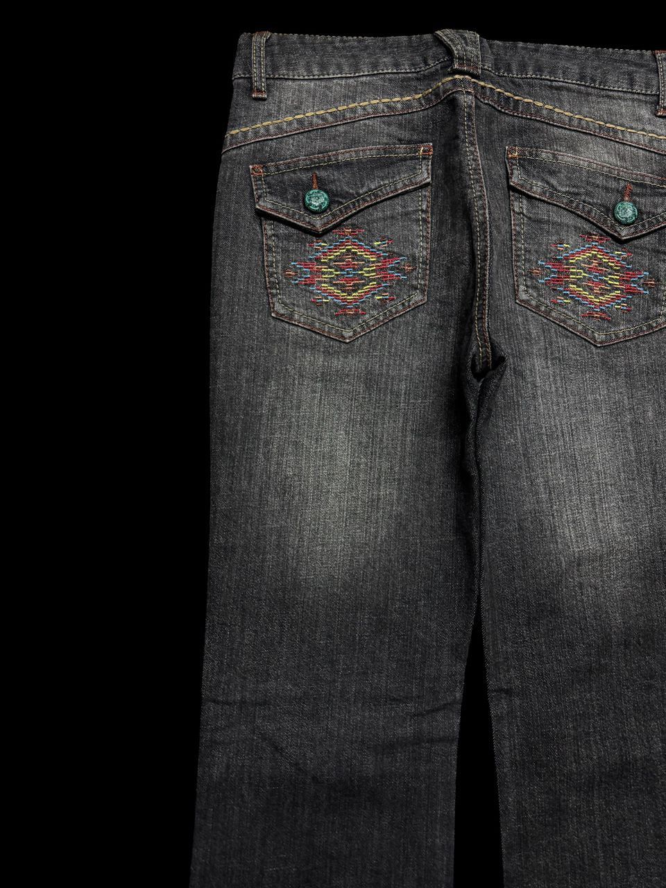 Vintage FLARED Vintage Japanese Mudwash Dark Denim Jeans Size US 28 / EU 44 - 13 Thumbnail