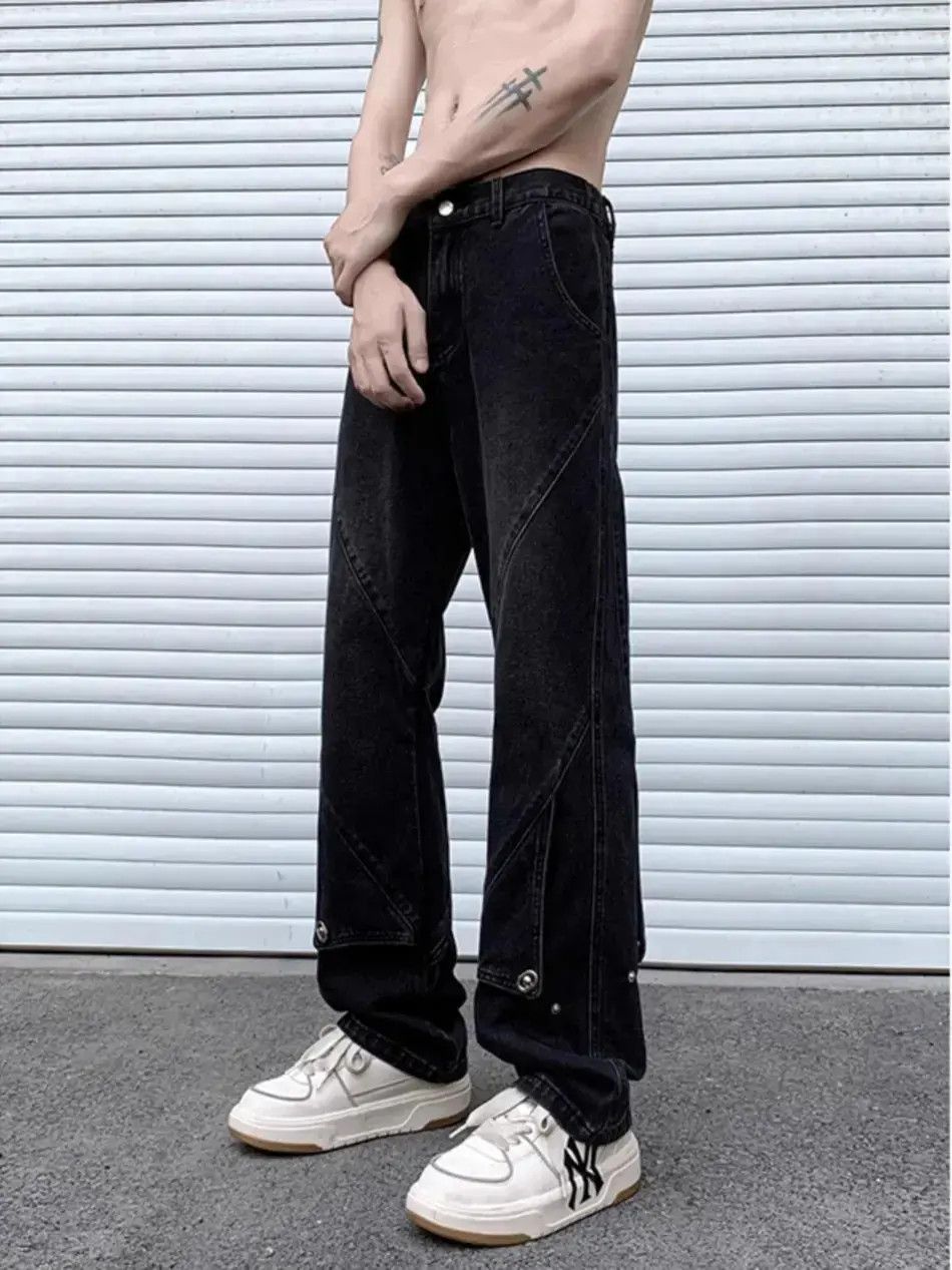 Japanese Brand Retro loose straight leg micro flared jeans Size US 30 / EU 46 - 3 Thumbnail