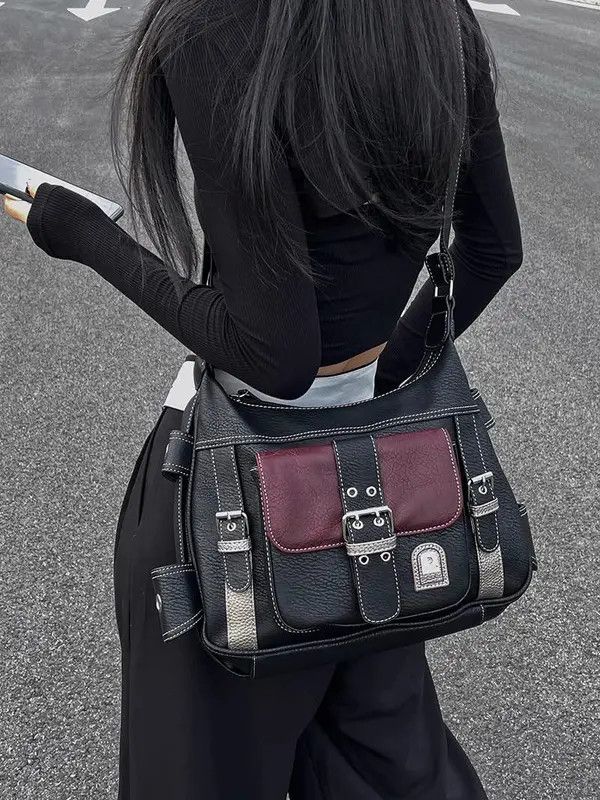 Japanese Brand Vintage Crossbody Bag High Quality PU Leather Shoulder Bag Size ONE SIZE - 1 Thumbnail