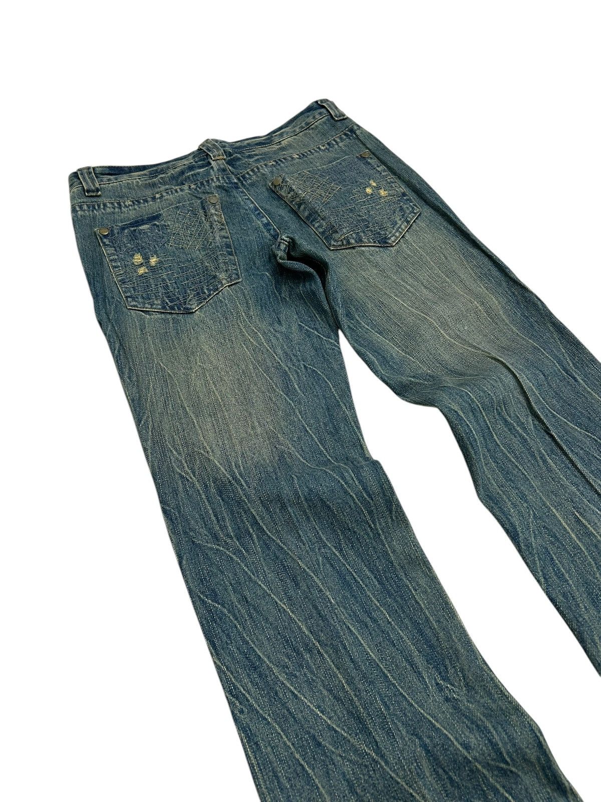 Kapital Japanese Brand Jean Washed Blue Way Jean Zigzag Boro Pcoket Size US 31 - 11 Thumbnail
