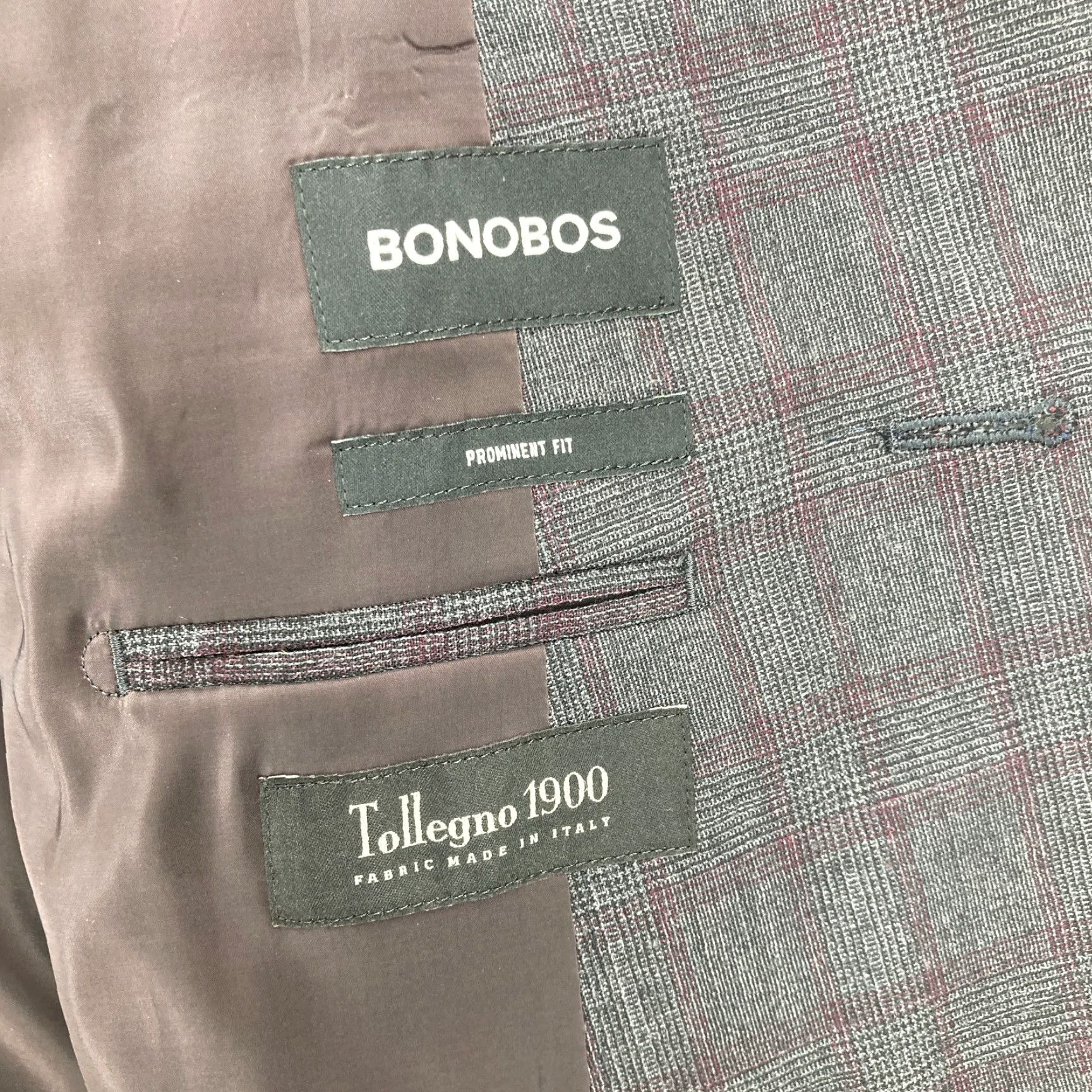 Bonobos Bonobos Blazer Sport Coat Mens 48 Gray Plaid Wool Stretch Tollegno 1900 Italy Size 48R - 5 Thumbnail