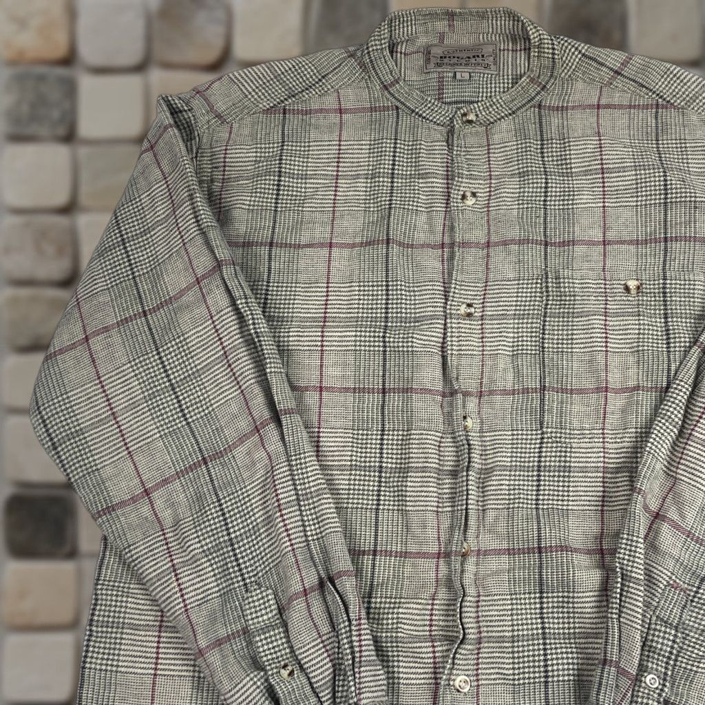 Vintage Bogari Shirt Mens Large Brown Glen Plaid Flannel Long Sleeve Button Up Size US L / EU 52-54 / 3 - 1 Thumbnail
