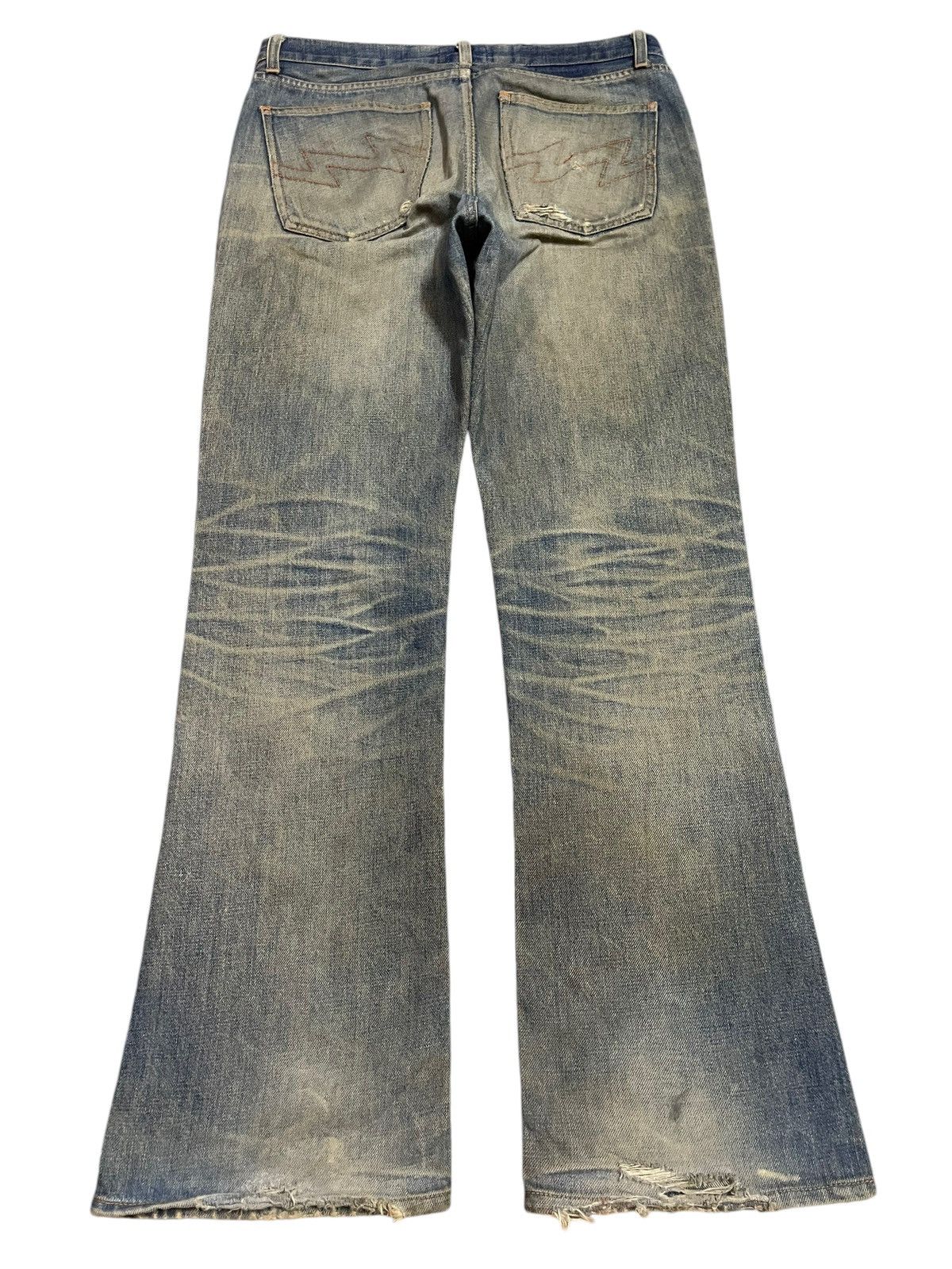 W&LT Vintage W&LT Kiss The Future Mud Wash Distress Bootcut Jeans Size US 32 / EU 48 - 2 Thumbnail