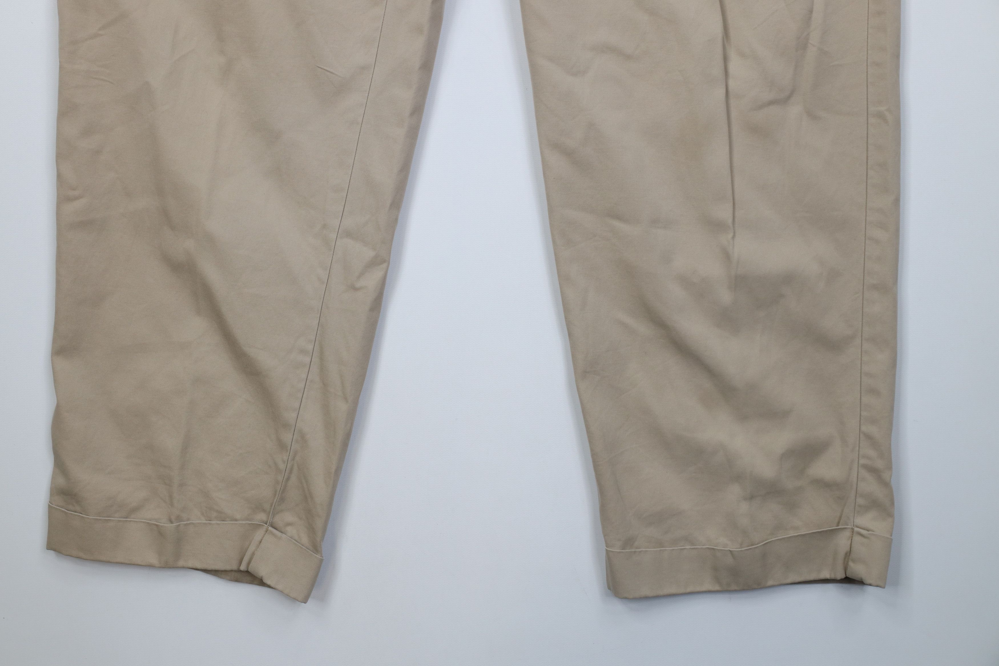 Polo Ralph Lauren Vintage 90s Ralph Lauren Wide Leg Chino Pants Beige Cotton Size US 38 / EU 54 - 4 Thumbnail