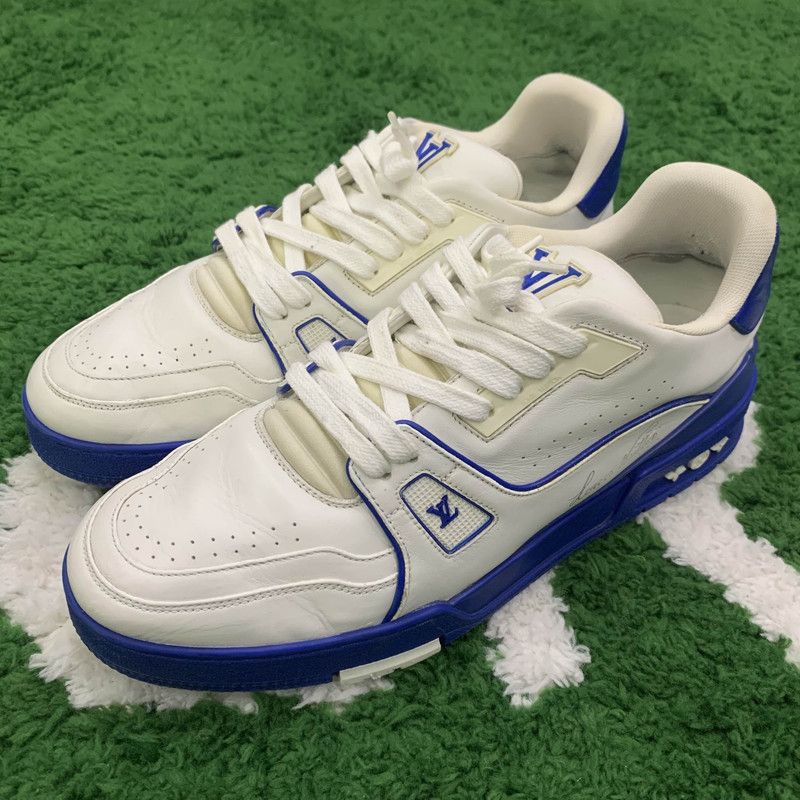 Louis Vuitton Louis Vuitton Trainer Sport Sneakers in White and Blue 0079 Size US 9.5 / EU 42-43 - 1 Thumbnail