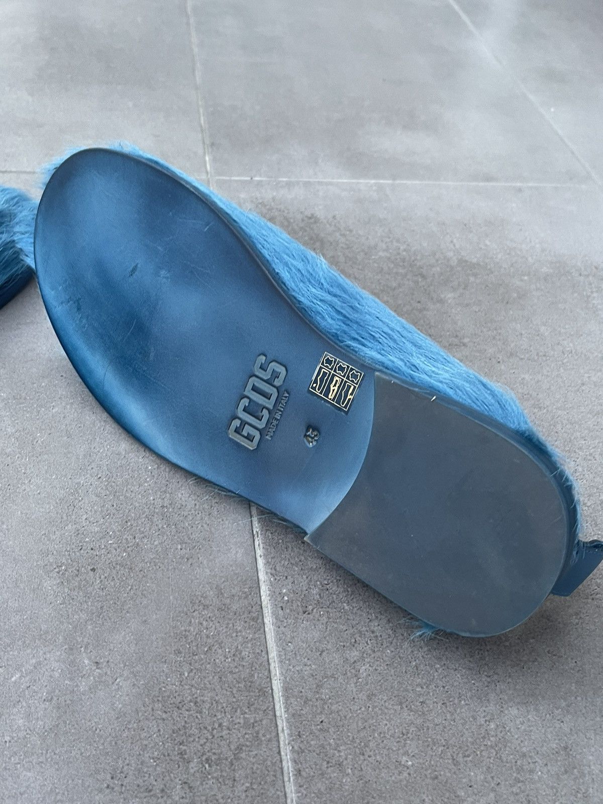 GCDS × Marni !DS! SS23 GCDS Fussbet Calf Hair Blue Cavallino Mules Clogs Size US 10 / EU 43 - 13 Thumbnail