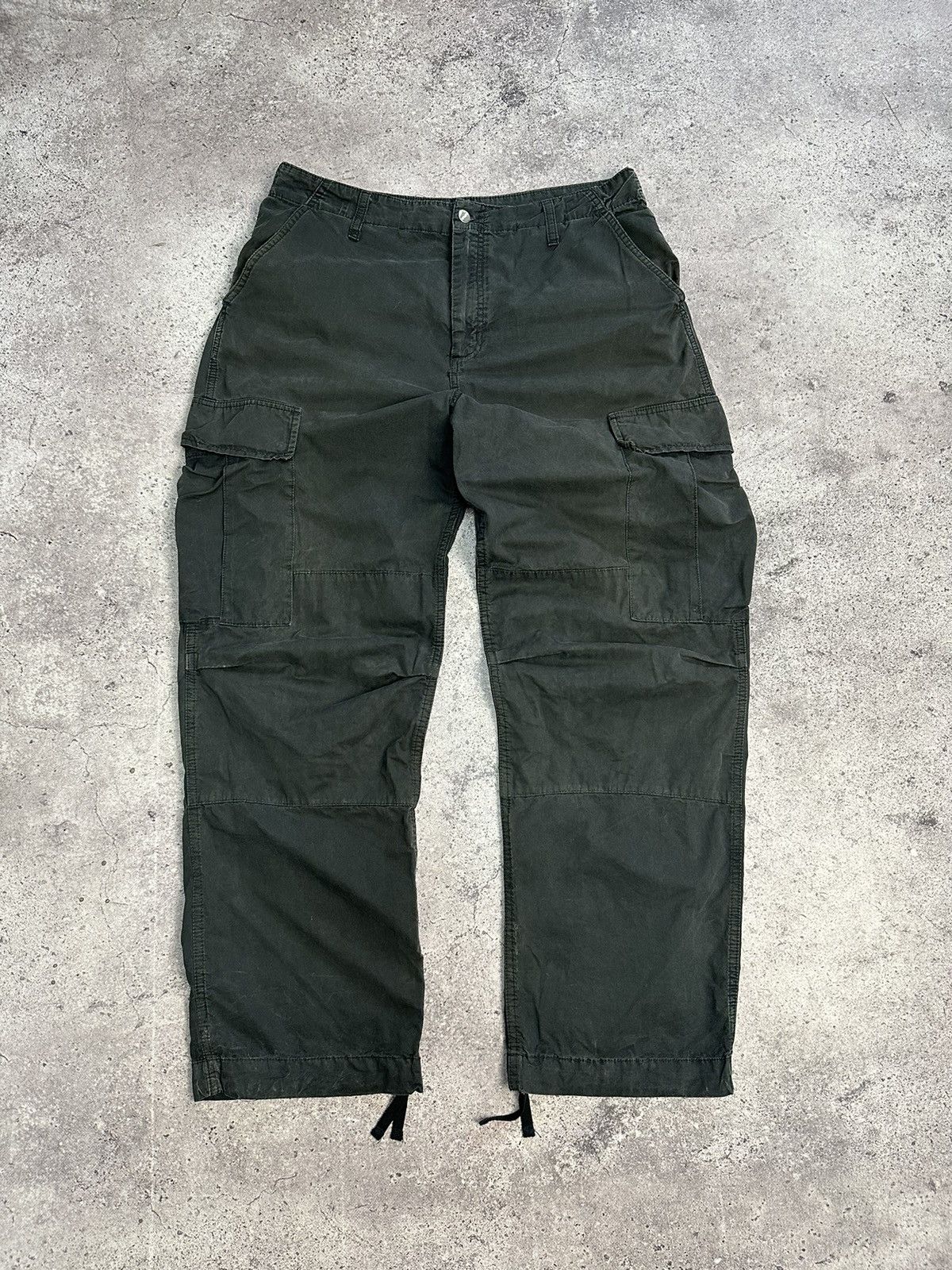 Vintage Carhartt Cargo Distressed Pants Faded Gray Y2K