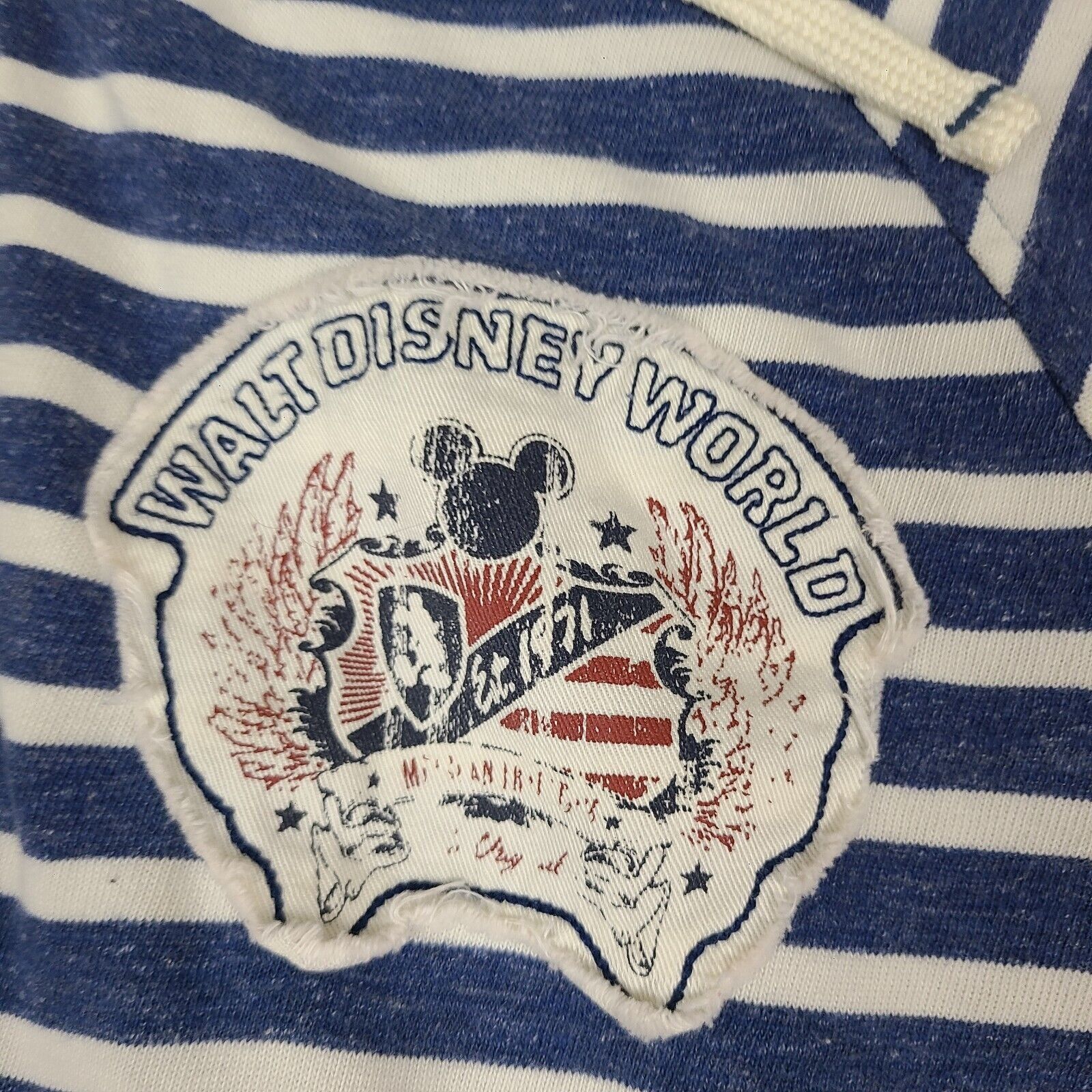 Disney Walt Disney Parks White & Blue Striped Pullover Hoodie Sweat Size S / US 4 / IT 40 - 2 Thumbnail