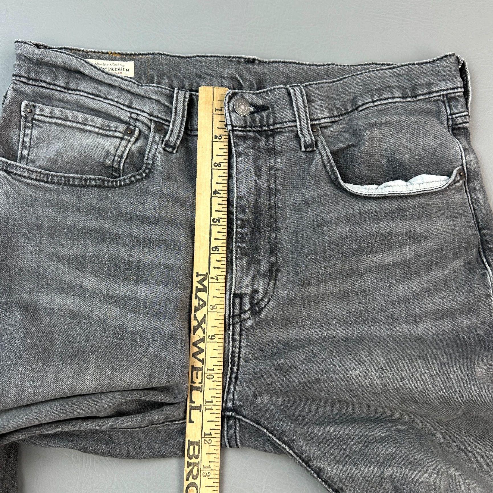 Levi's Levis 512 Premium Jeans Mens 34x32 Charcoal Wash Slim Taper Fit 5-Pocket Denim Jeans Mens Size US 34 / EU 50 - 5 Thumbnail