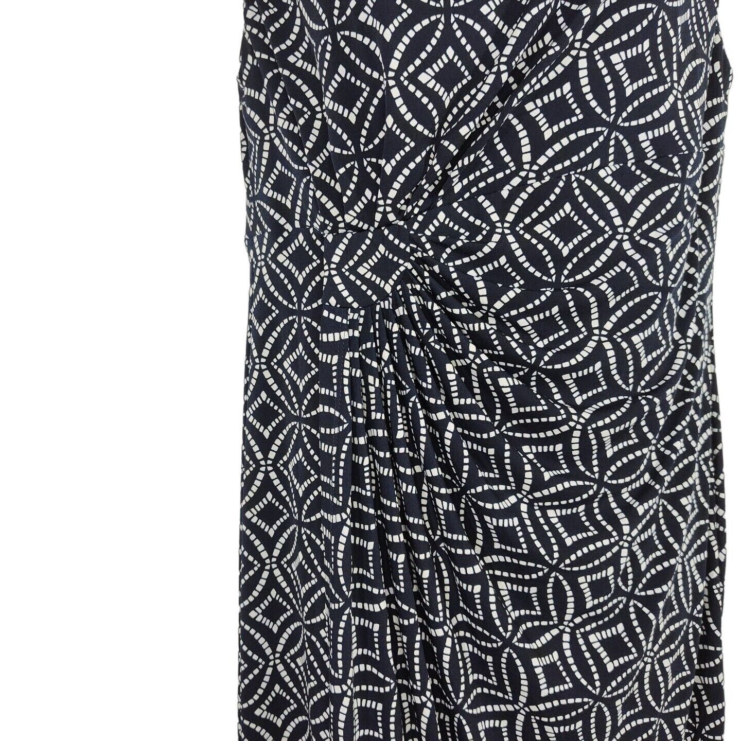 Other Connected Apparel Blue White Sheath Dress Size 12 Geometric Size XL / US 12-14 / IT 48-50 - 3 Thumbnail