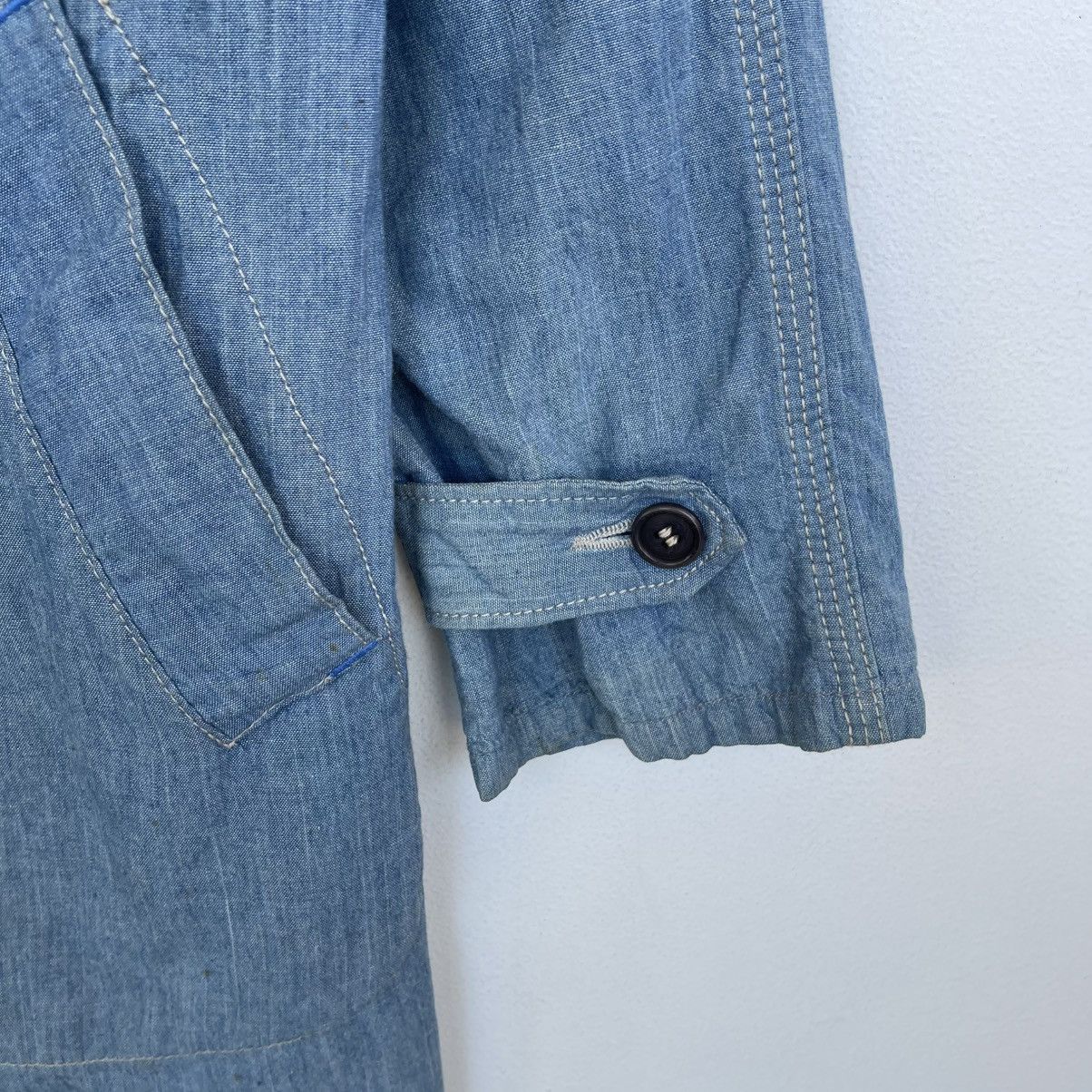 Blue Blue Japan Blue Blue Japan Indigo Knit Collar Quilted Denim Long Coat Size US M / EU 48-50 / 2 - 11 Thumbnail