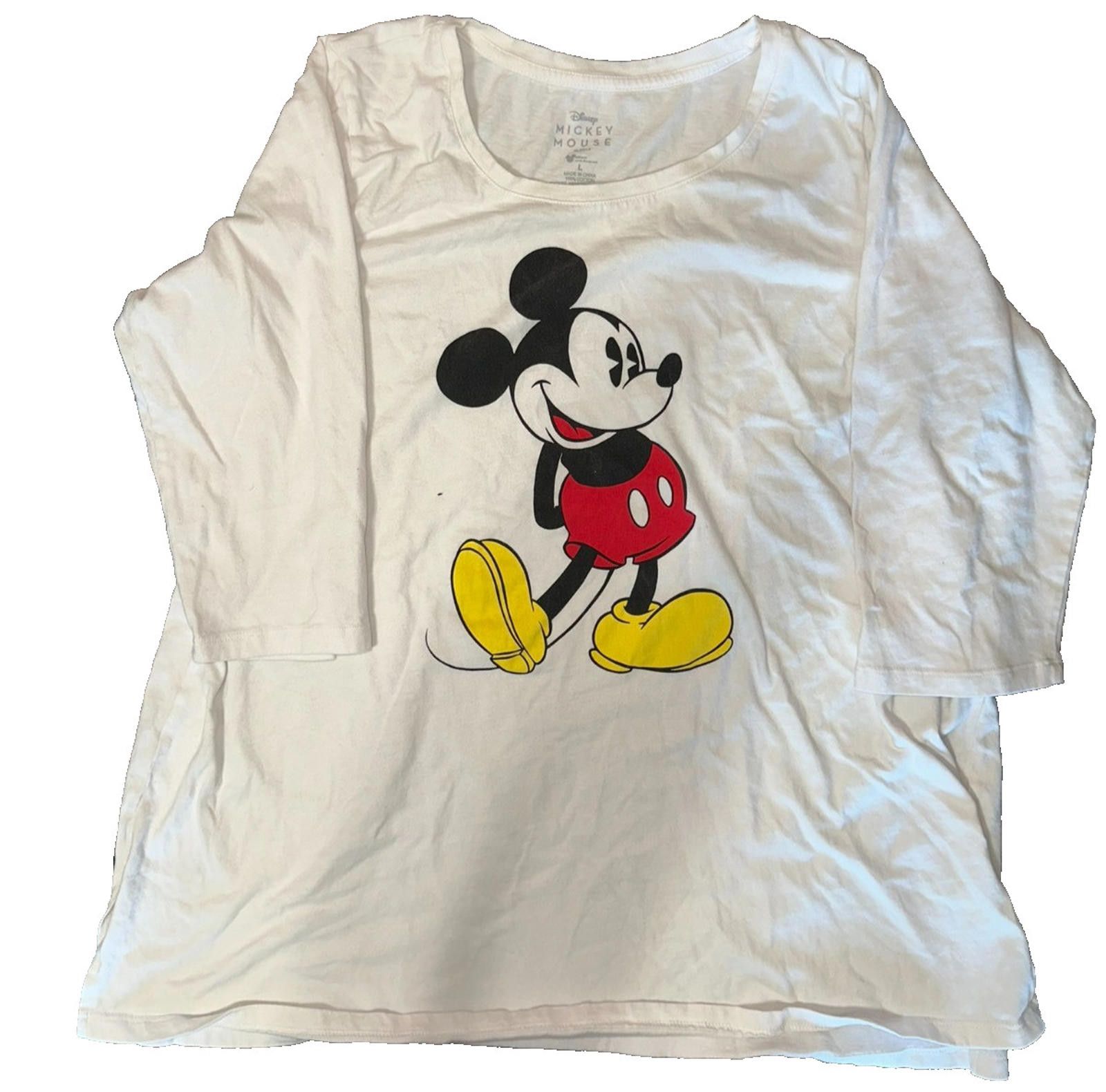 Disney Vintage Style Mickey Tee Large-Long Sleeve Size L / US 10 / IT 46 - 1 Thumbnail