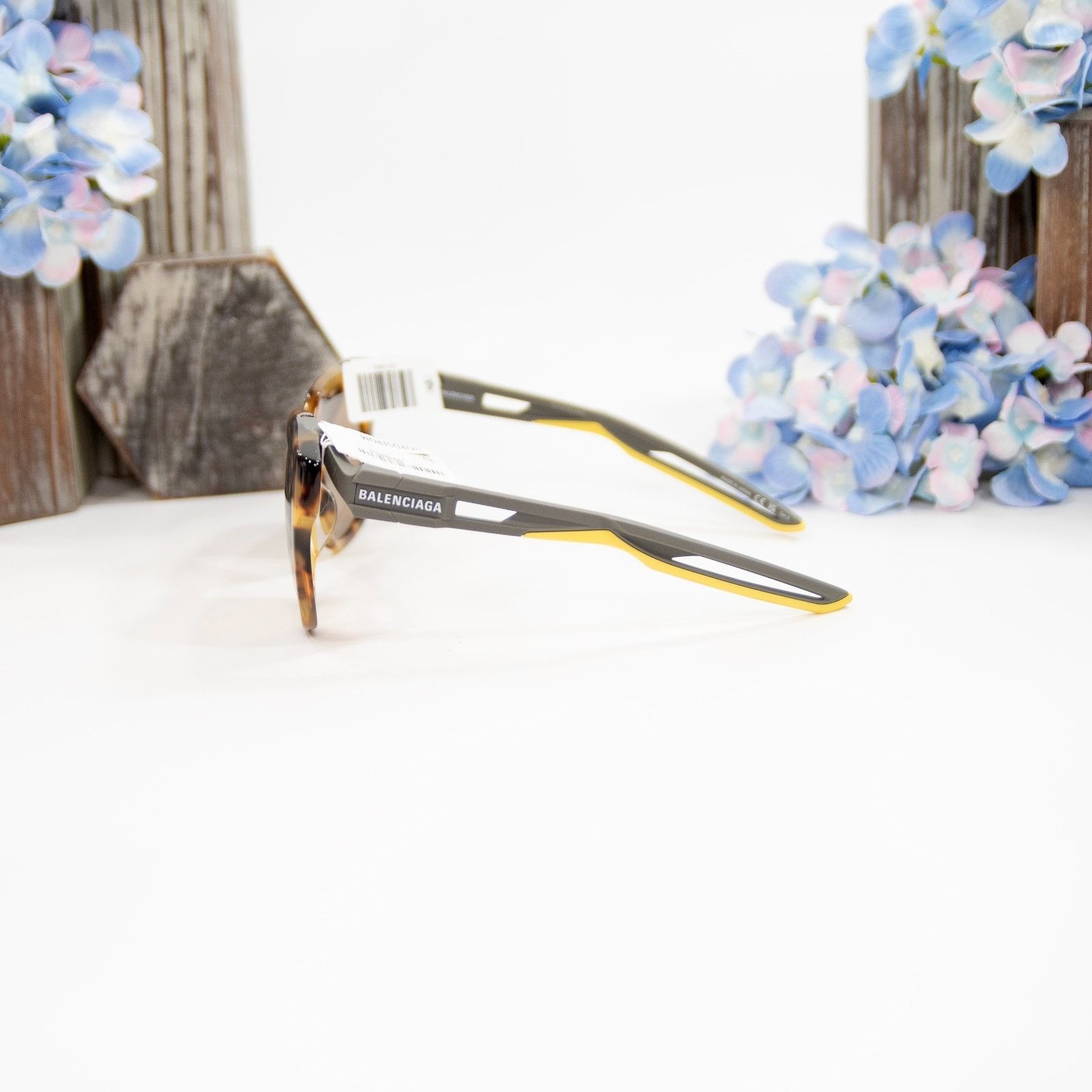 Balenciaga Balenciaga BB00255SA Havana Brown Tortoise Logo Acrylic Sung Size ONE SIZE - 3 Thumbnail