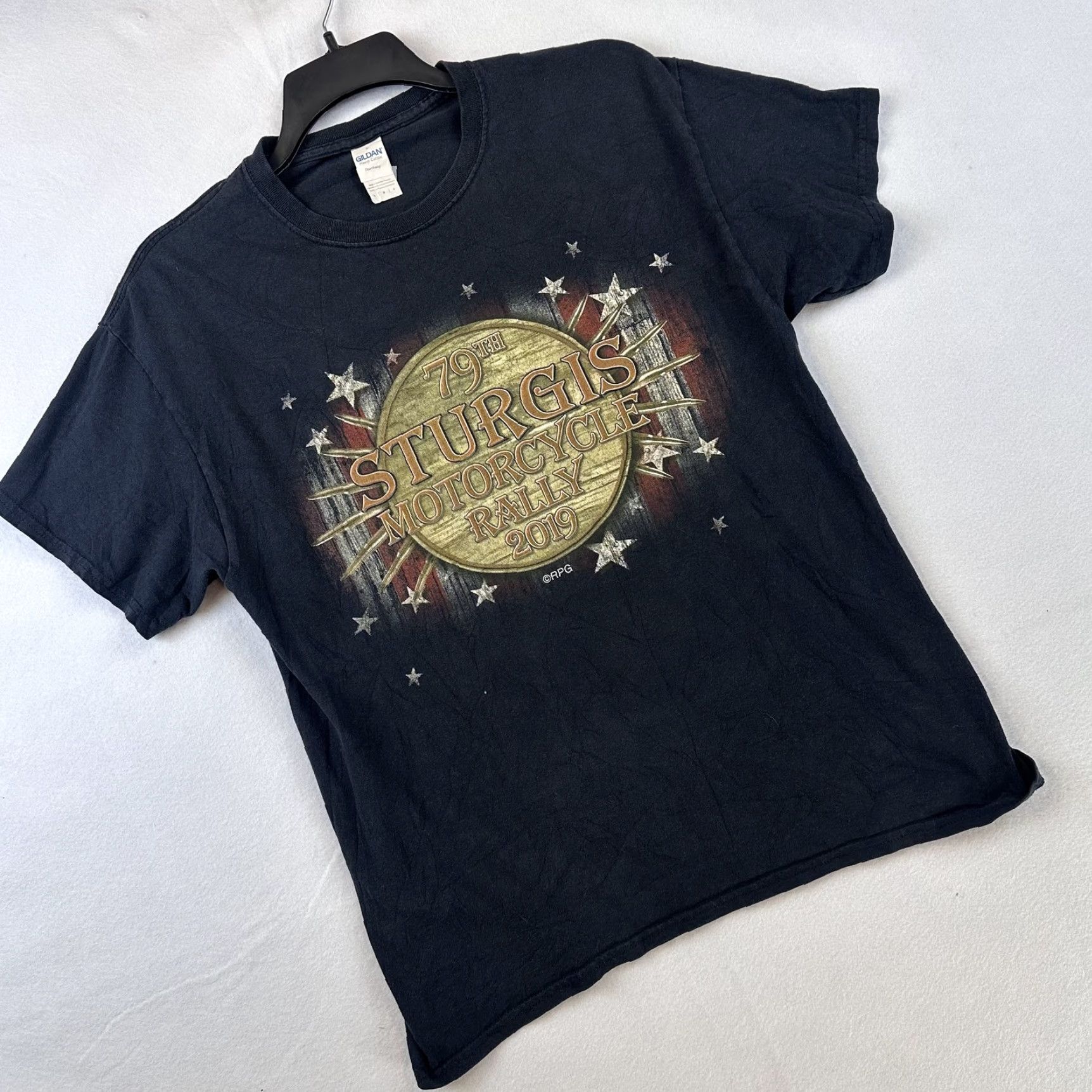 Gildan Sturgis Motorcycle Rally Shirt Mens Large Black 79th Anniversary Eagle 2019 Gildan Tee Size US L / EU 52-54 / 3 - 2 Thumbnail