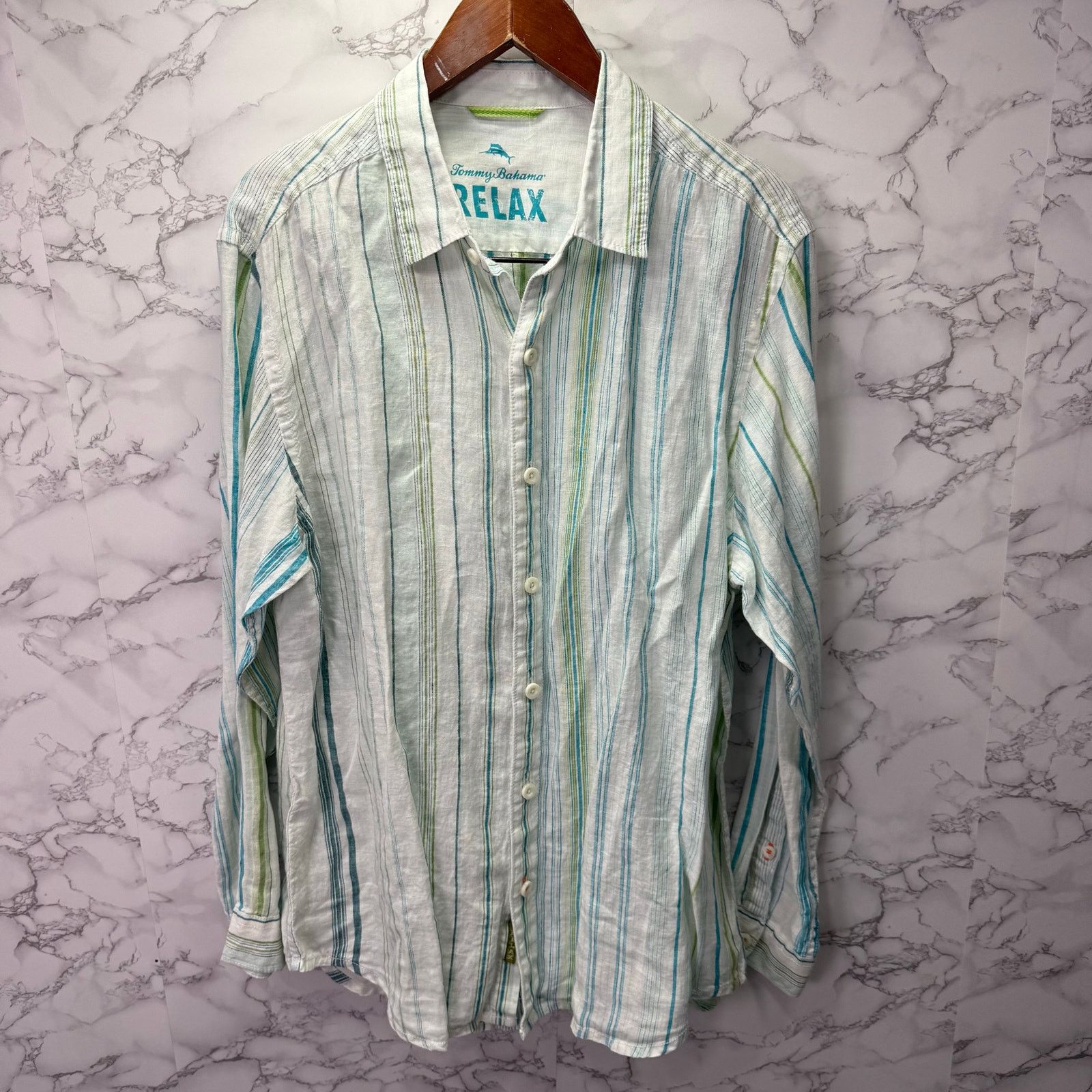 Tommy Bahama Tommy Bahama Men's Shirt sz L 100% Linen Long Sleeve #G673 Size US L / EU 52-54 / 3 - 6 Thumbnail