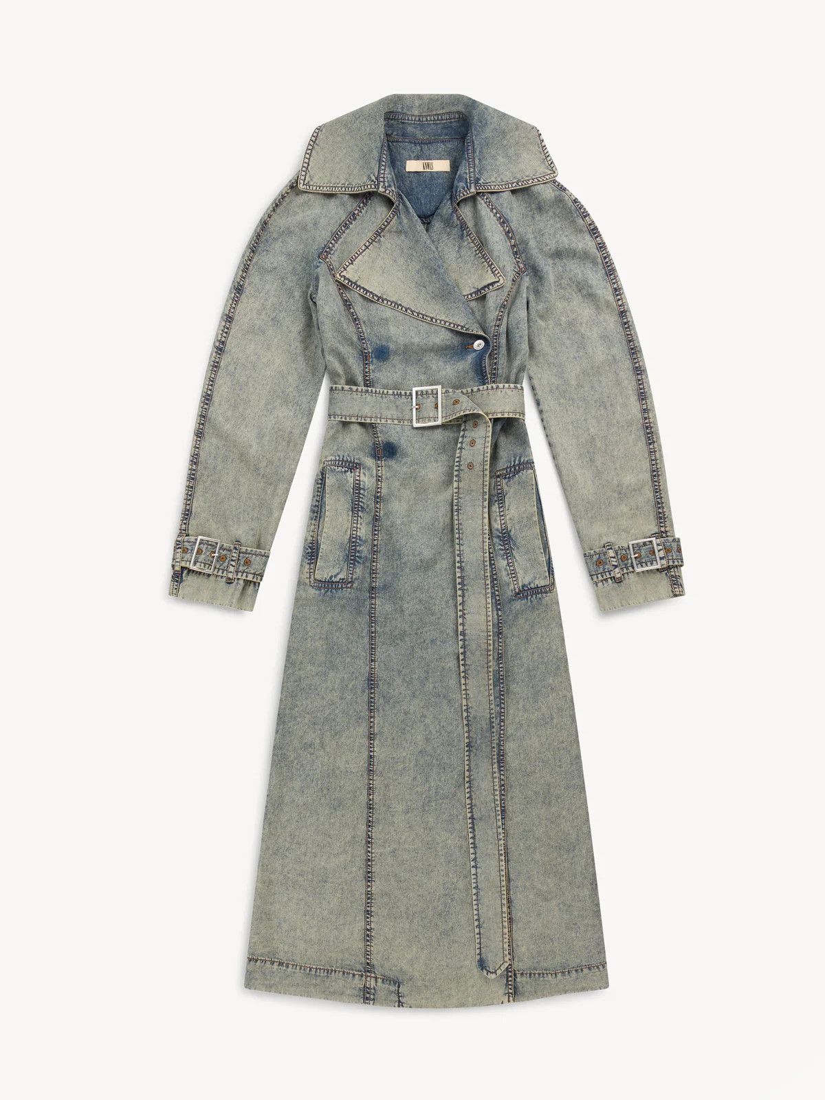 KNWLS o1mle0824 Issa Trench Coat in Washed Blue Size M / US 6-8 / IT 42-44 - 1 Thumbnail