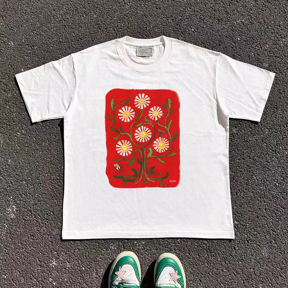 Vintage Hand-Painted Floral Art T-Shirt Size US M / EU 48-50 / 2 - 1 Thumbnail