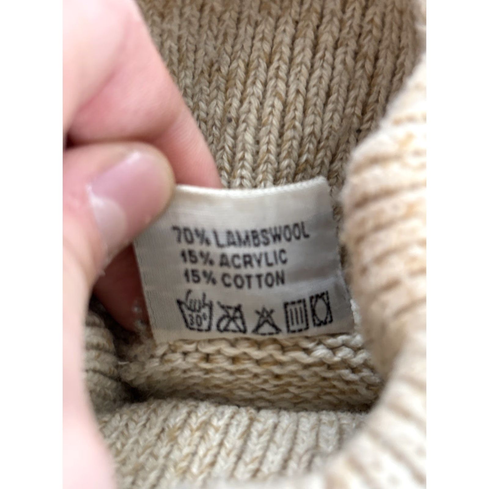 Coogi VINTAGE Kervan Sweater Cardigan Turtleneck Striped Lambswool XL Mens Ivory Abstract Style Size US XL / EU 56 / 4 - 5 Thumbnail