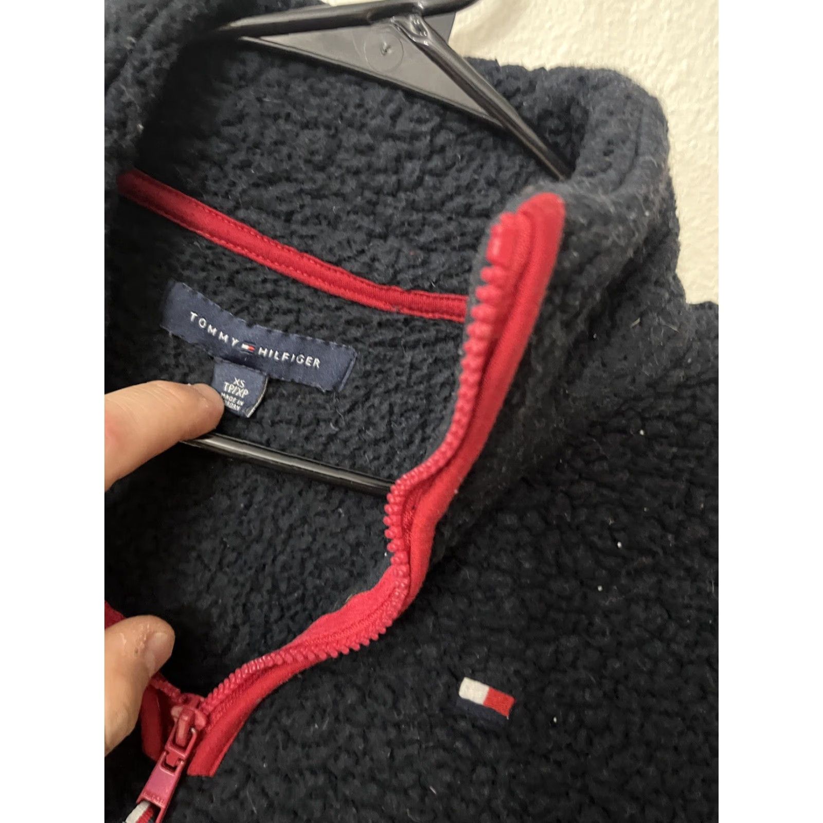 Tommy Hilfiger VINTAGE Tommy Hilfiger Sport 1/4 Zip Sherpa Fleece Pullover Navy Blue Womens XS Pullover Sweatshirt Logo Sports Size XS / US 0-2 / IT 36-38 - 2 Thumbnail