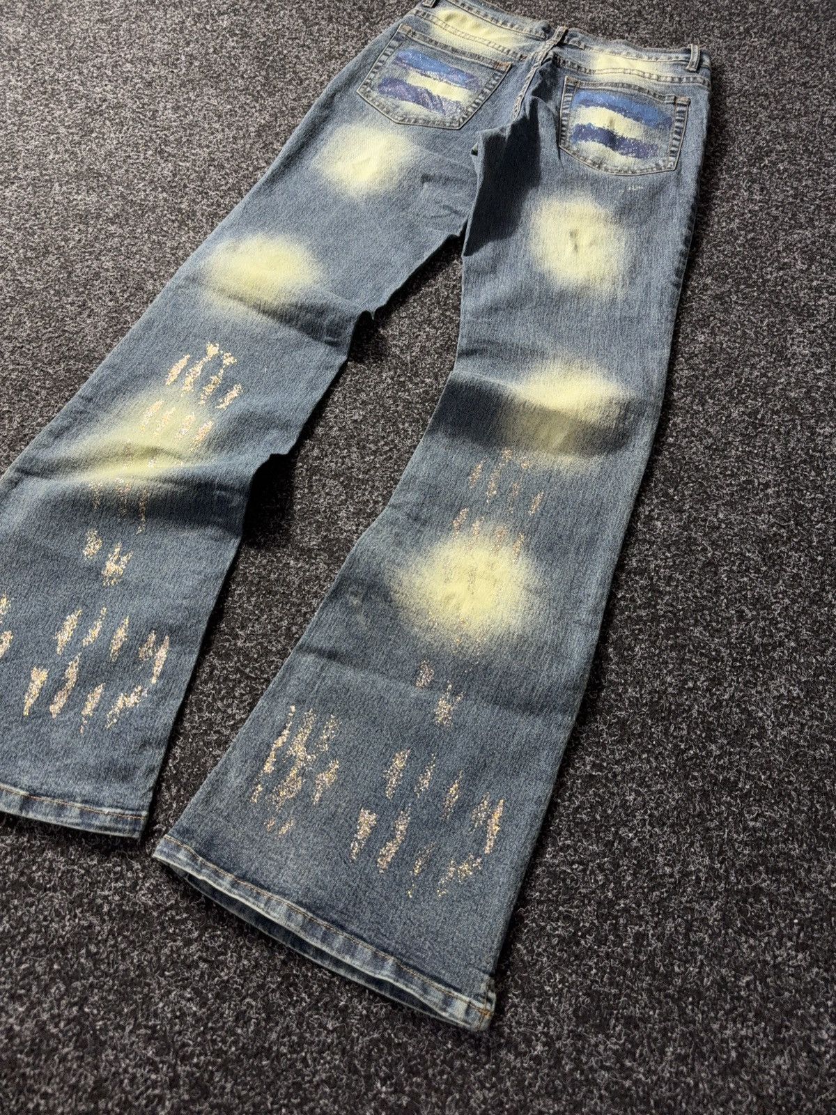 If Six Was Nine × Japanese Brand × Le Grande Bleu (L.G.B.) Vintage 2000s Japanese style Y2K Denim Faded Flared Pants Size 28" / US 6 / IT 42 - 11 Thumbnail
