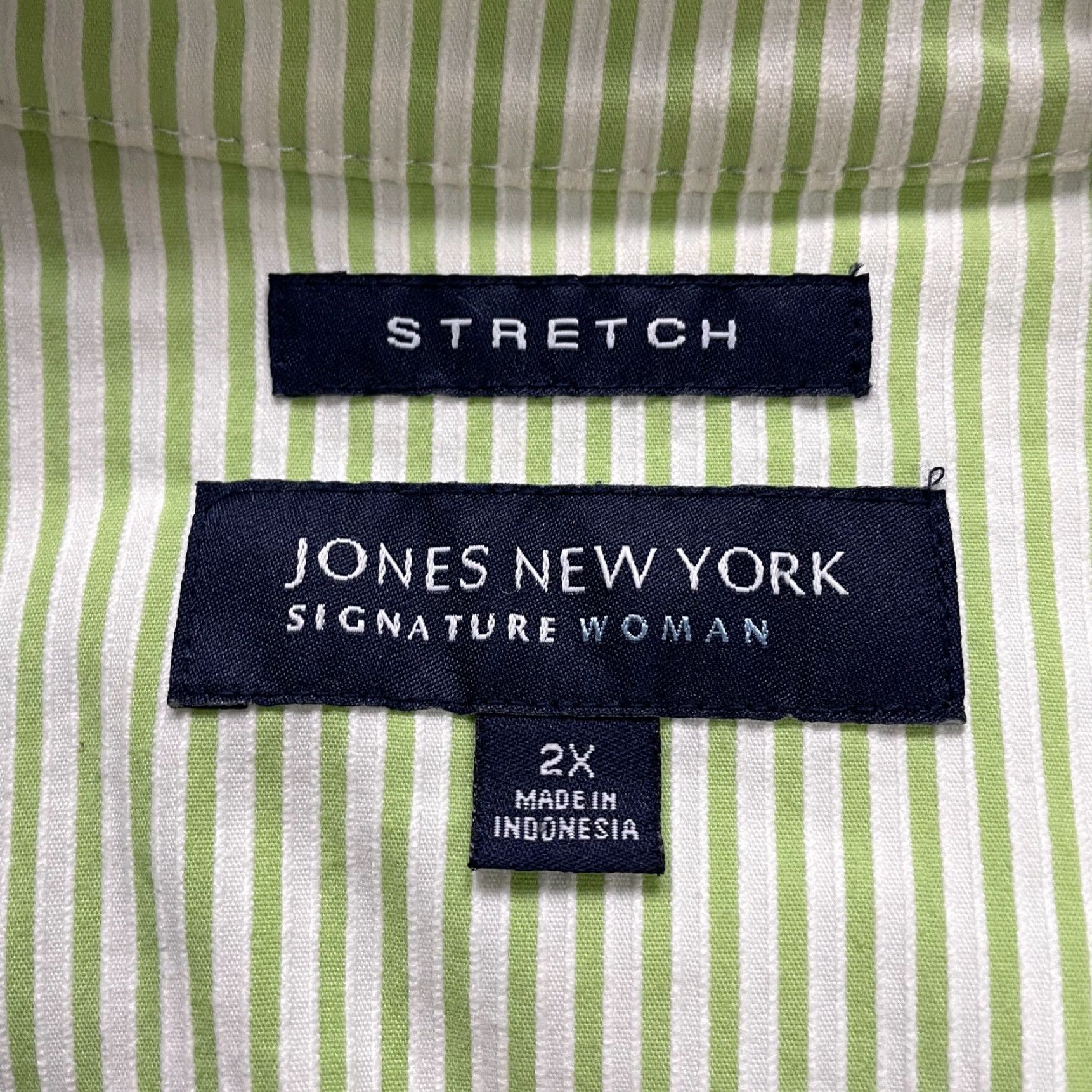 Jones New York Jones New York Jacket Womens 2XL Green White Striped Collared Full Zip Casual Size XXL / US 16-18 / IT 52-54 - 6 Thumbnail