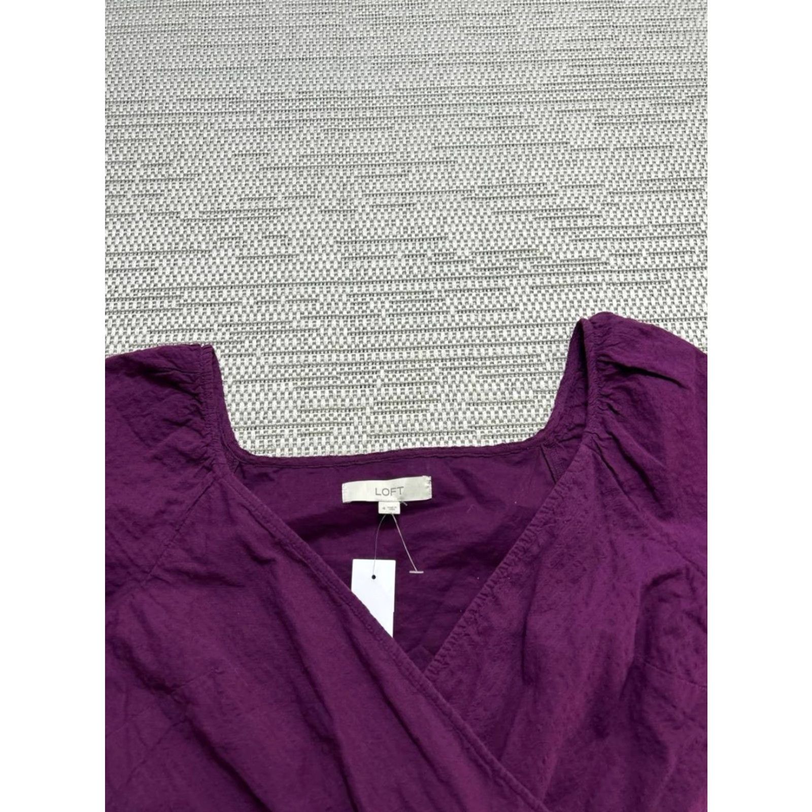 Loft Loft Purple Cotton Blouson Dress Womens 4 Short Sleeve V-Neck A-Line Casual Shirt Short Dress Vintage No Size S / US 4 / IT 40 - 2 Thumbnail
