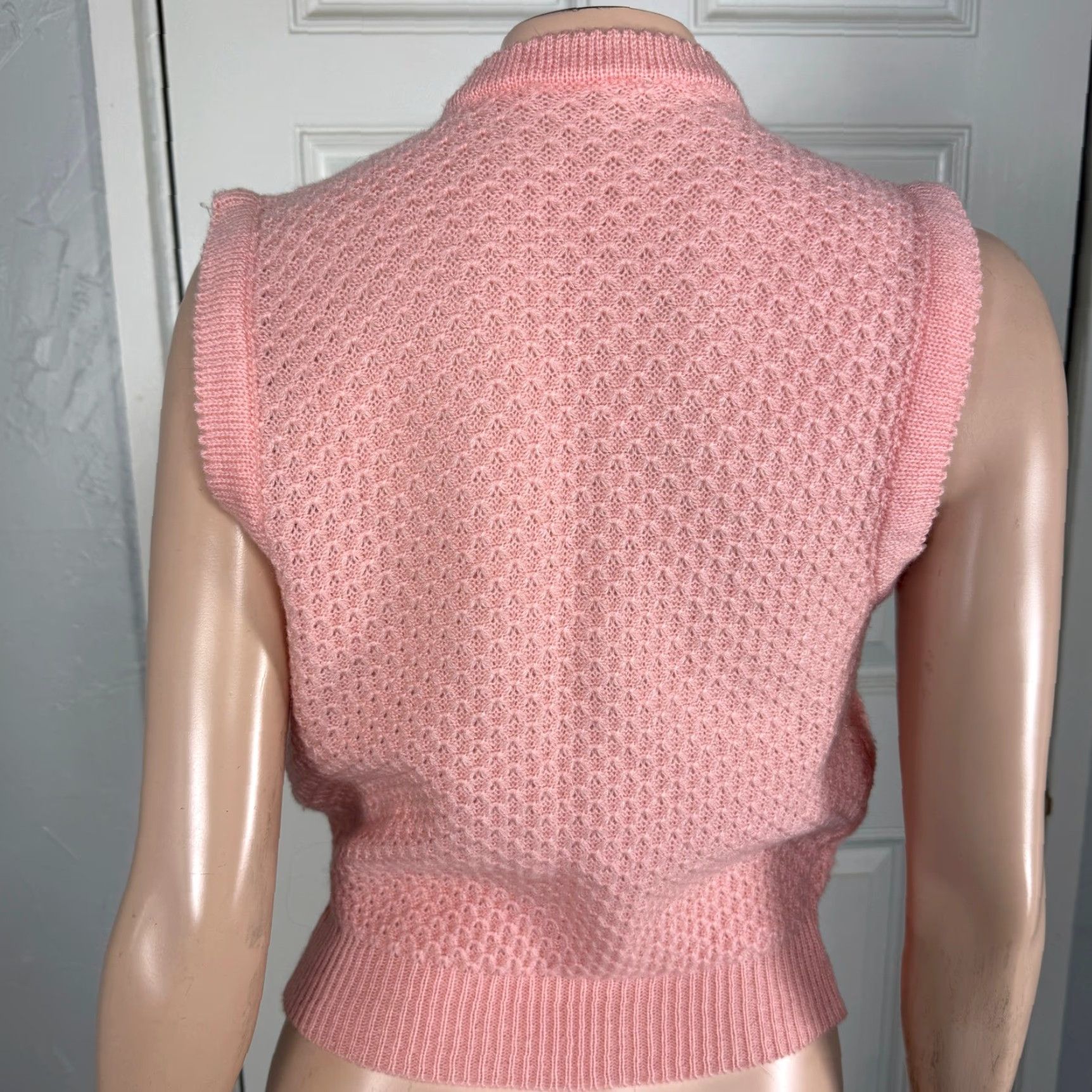 Vintage VINTAGE Handmade Pink S V neck Cardigan Sweater 1970s Hippy Size S / US 4 / IT 40 - 3 Thumbnail