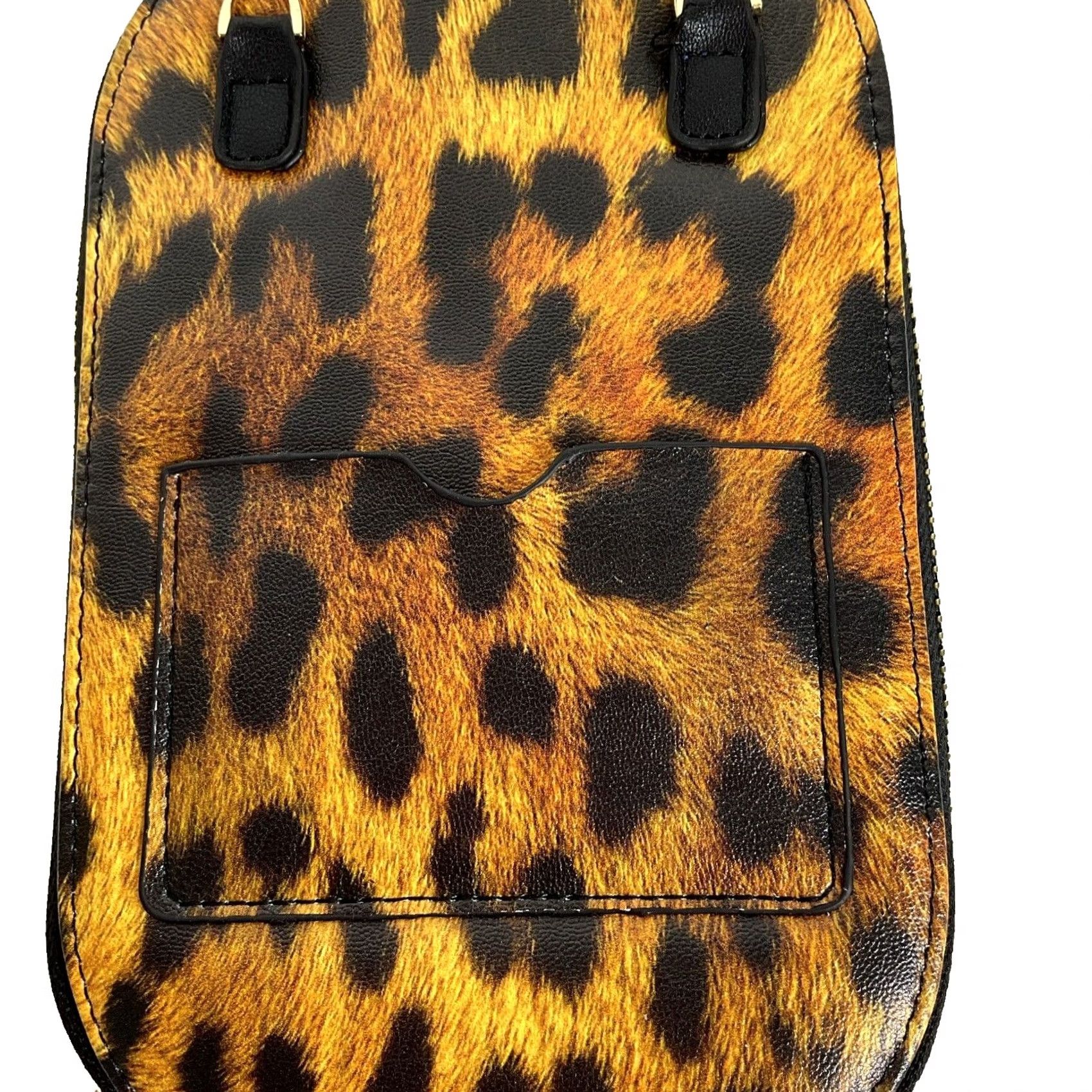 Vintage Monarque Leopard Print Crossbody Bag Front Pocket Back Card Pocket Size ONE SIZE - 3 Thumbnail