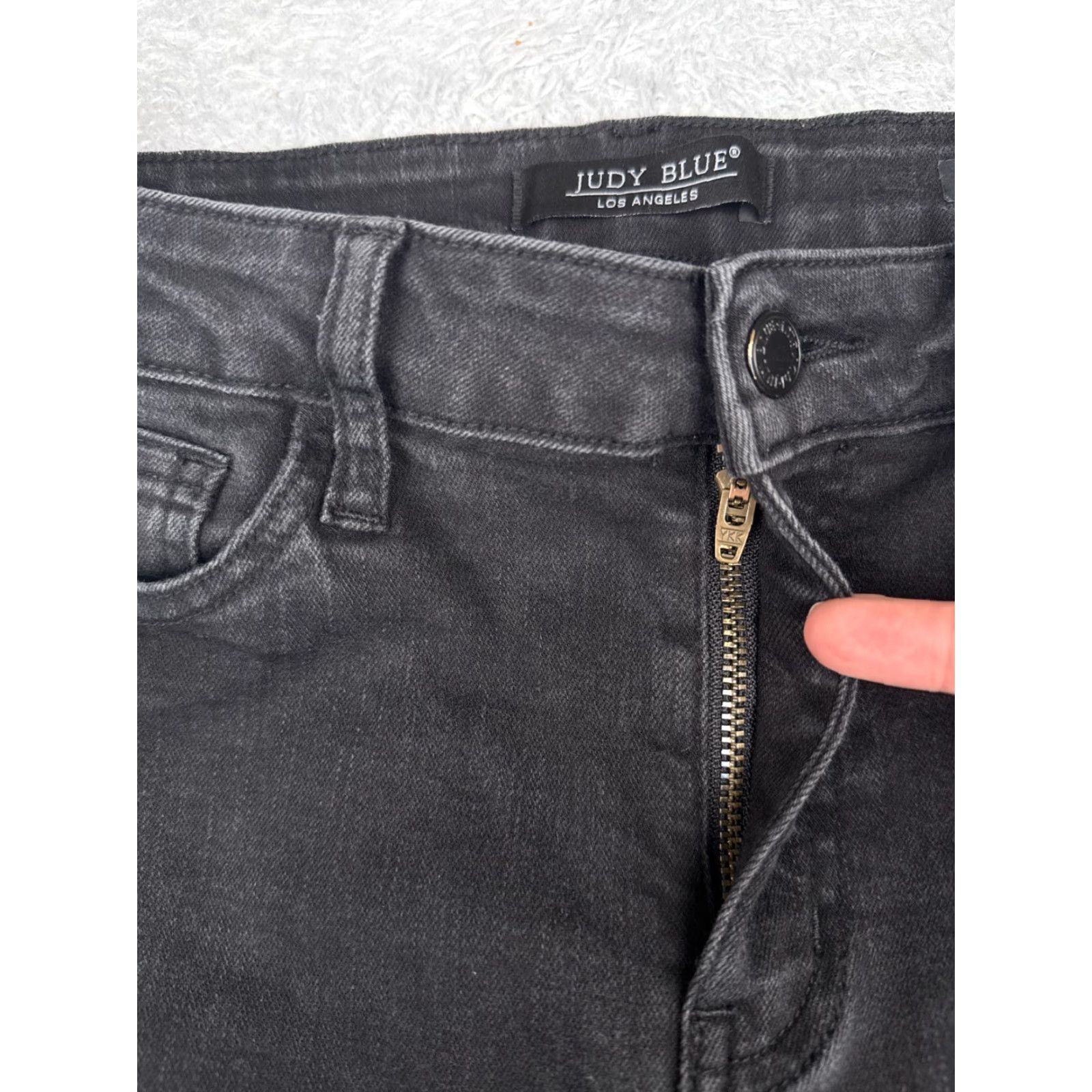 Vintage Judy Blue Jeans Capri Crop Mid Rise 30x19 Black Denim Cotton Blend 9 Juniors Size 30" / US 8 / IT 44 - 5 Thumbnail