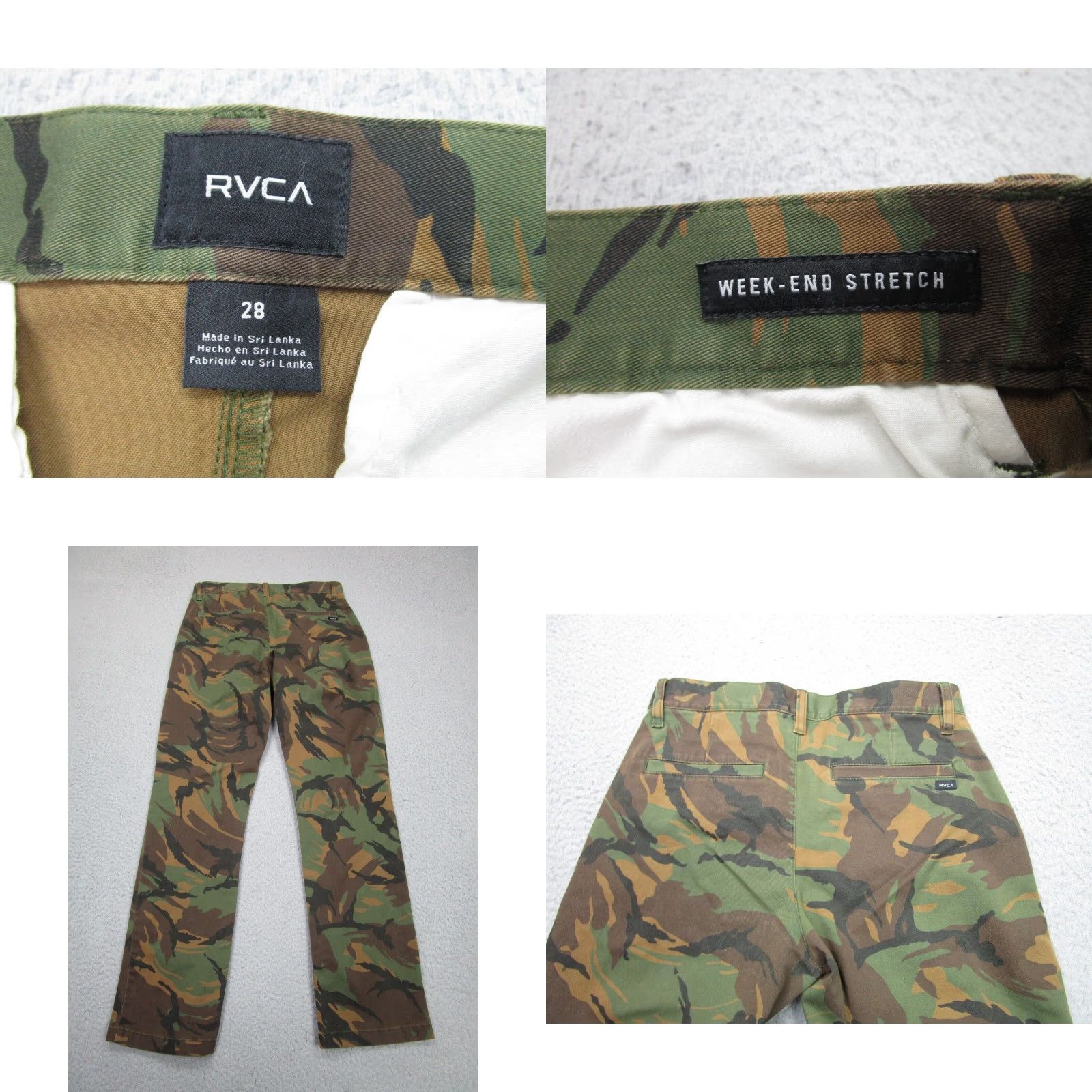 RVCA RVCA Camouflage Straight Jeans Pants 28 Multicolor Mens Size US 28 / EU 44 - 8 Thumbnail
