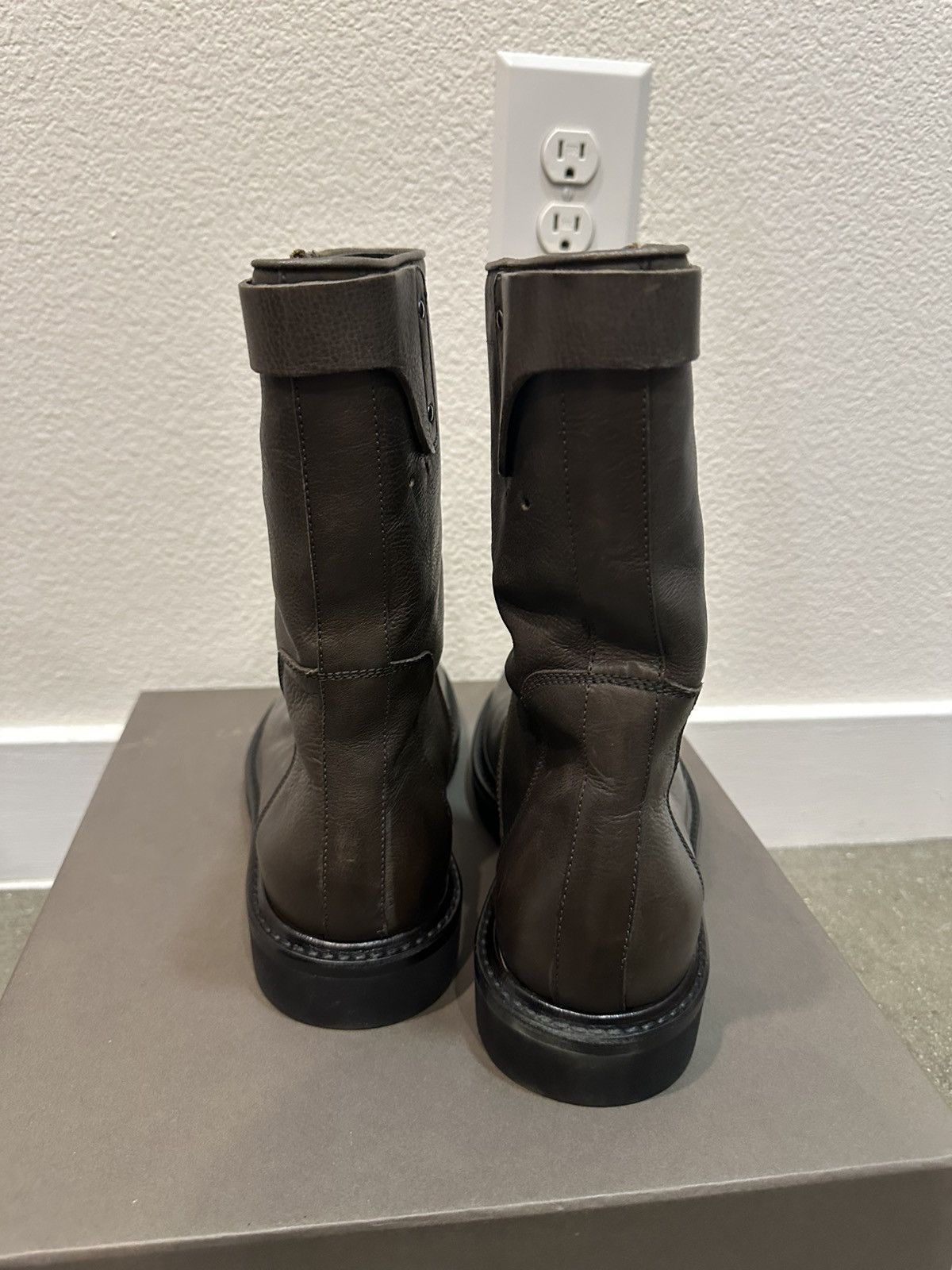 Rick Owens FW13 Plinth Spiral Calfskin Leather Creeper Boots 41 Size US 9 / EU 42 - 6 Thumbnail