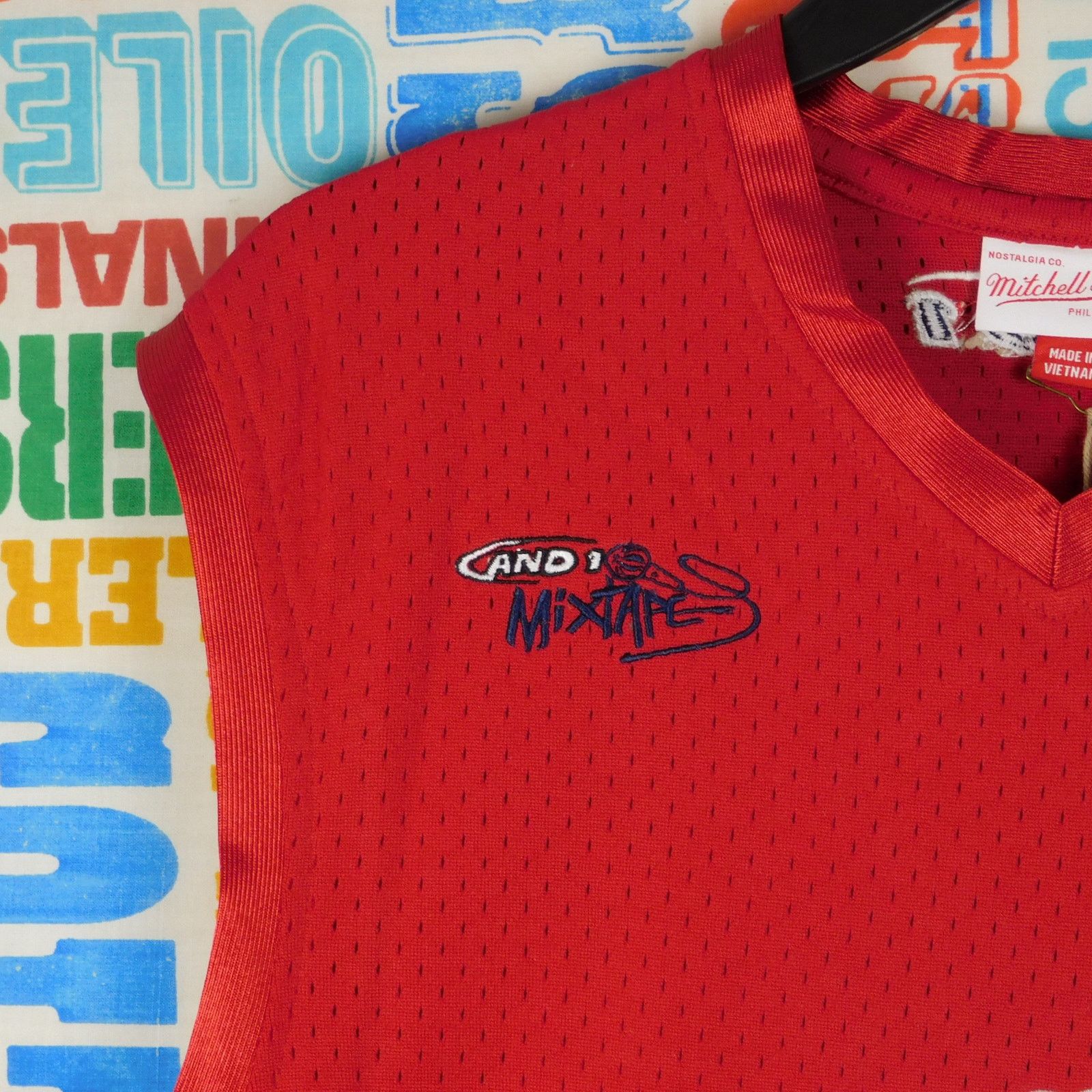 Mitchell & Ness AND1 Mixtape Jersey Size M Streetball Red Navy Denim NWT Size US M / EU 48-50 / 2 - 5 Thumbnail